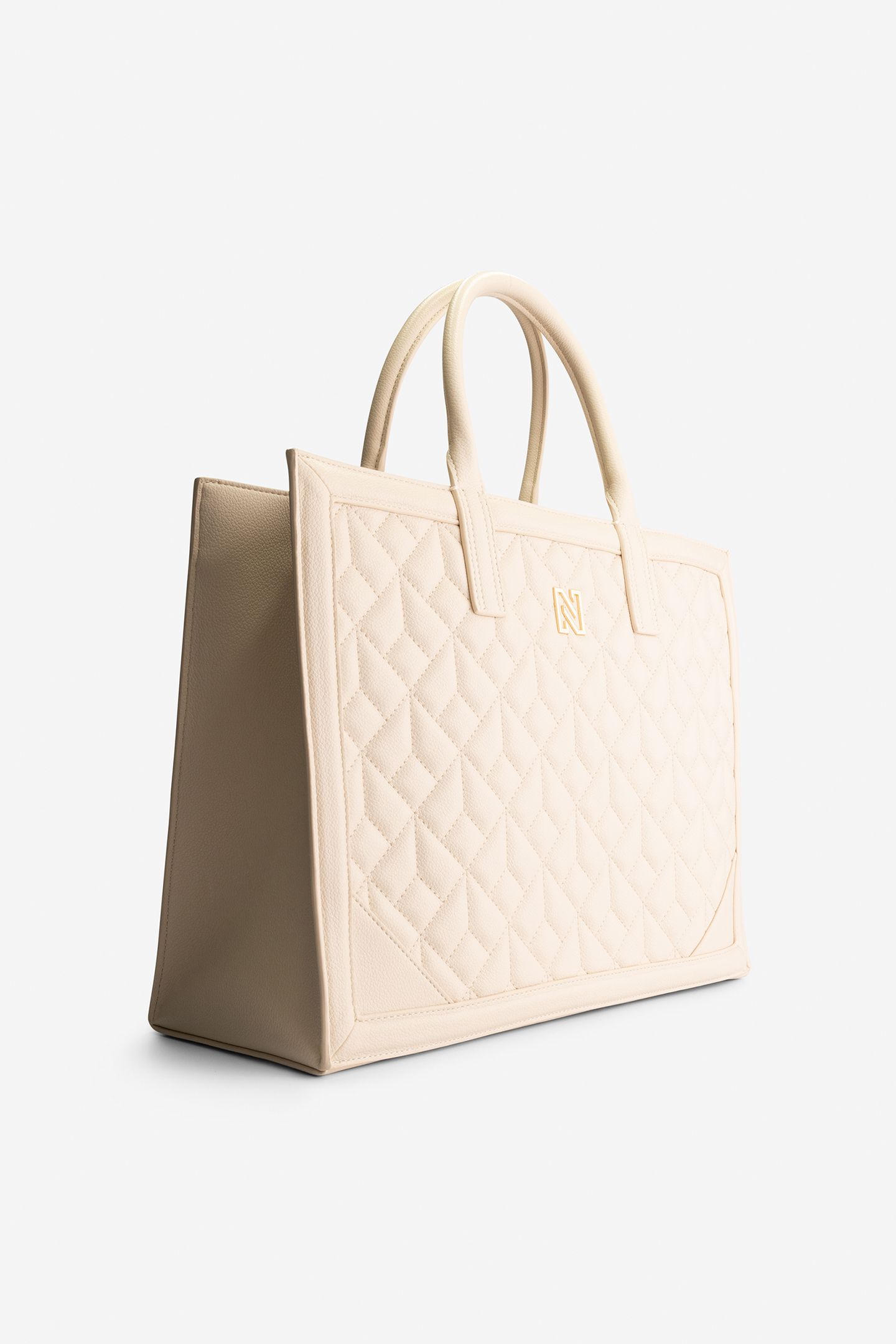 MAYDA QUILTED SHOPPER PEARL 3