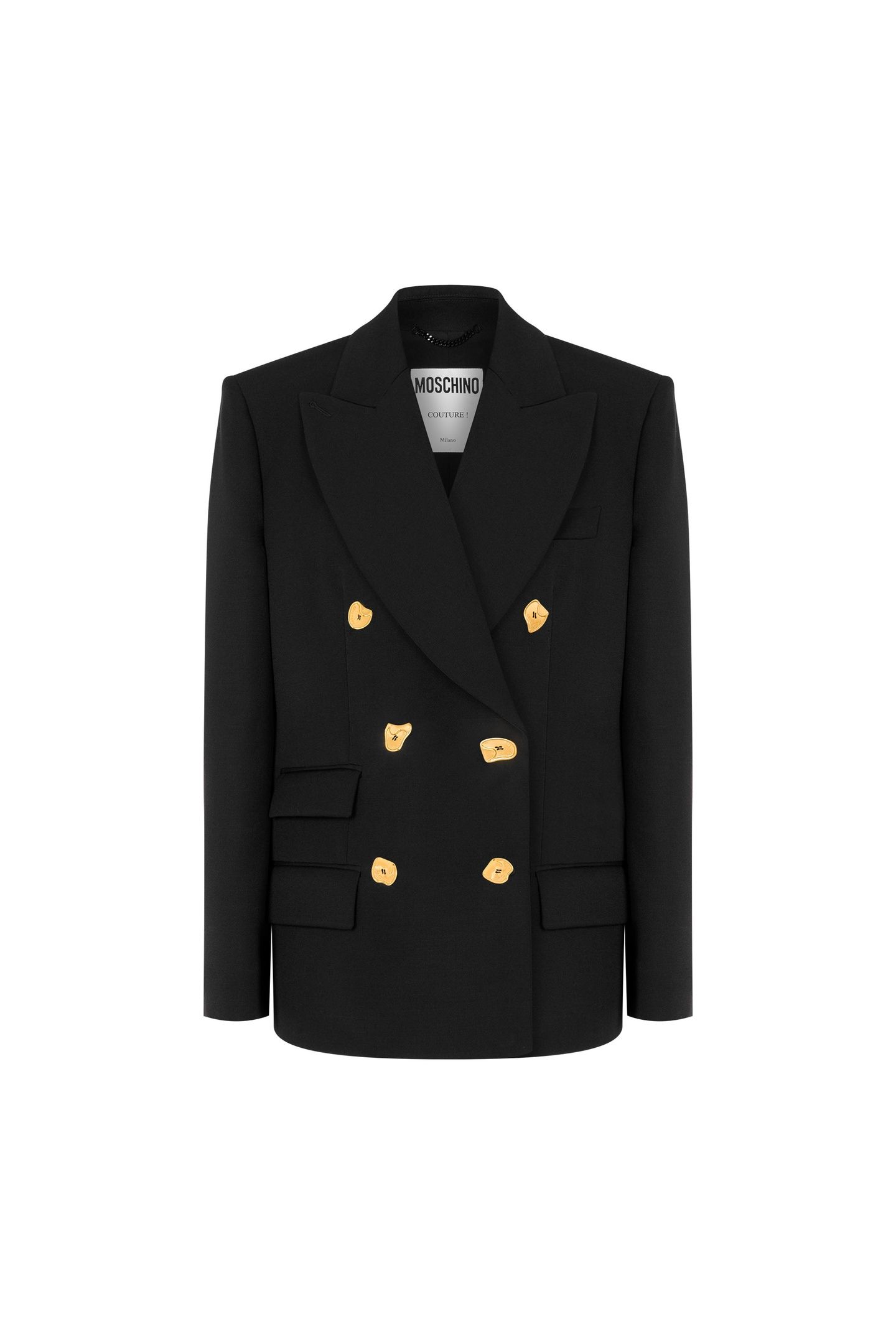 MORPHED BUTTONS WOOL GABARDINE JACKET BLACK 3