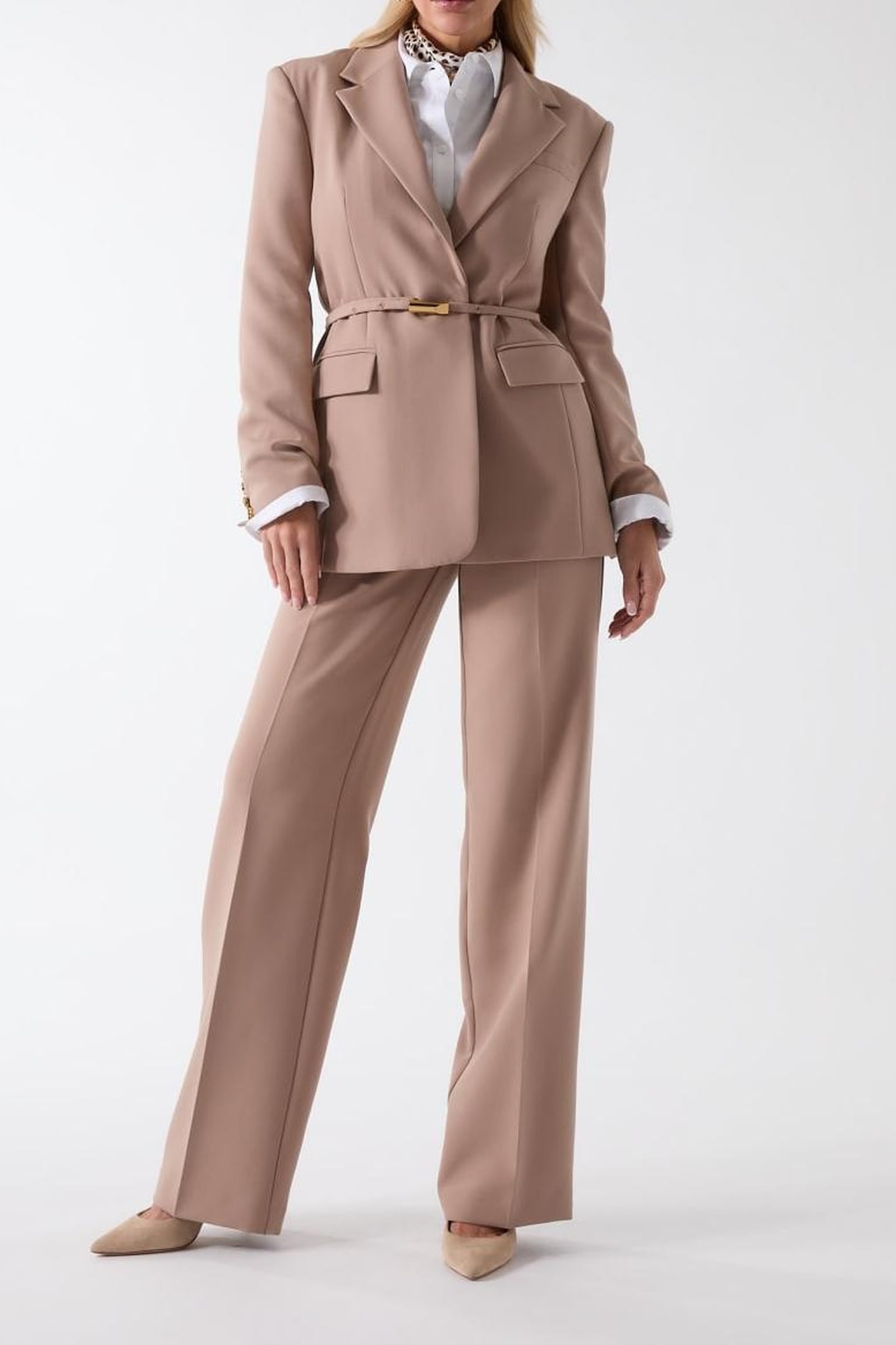 DALIA SNGL BRST BELT SILK TAUPE 2