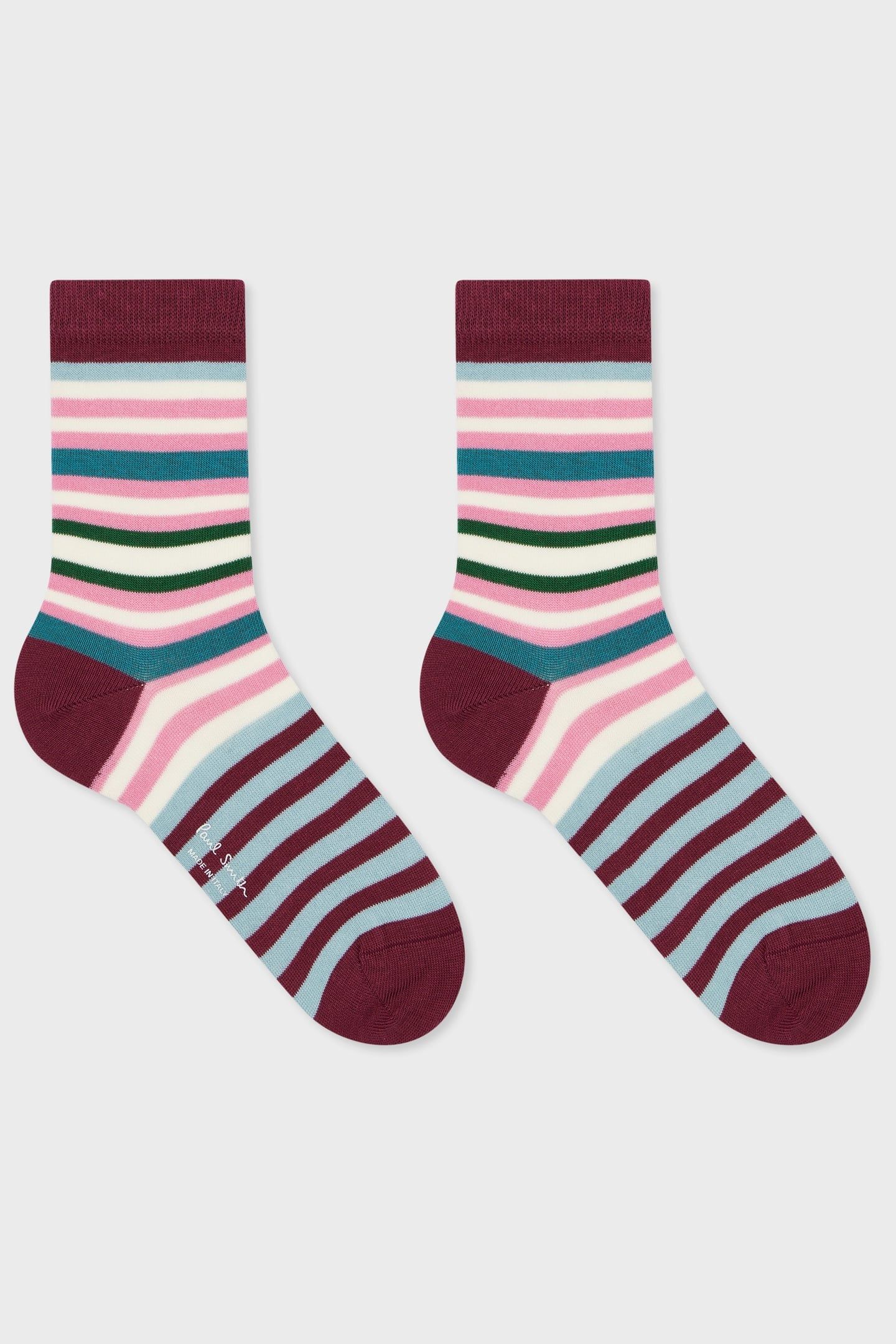 WOMEN SOCK GILLY STRIPE BURGUNDY/ BORDE 3