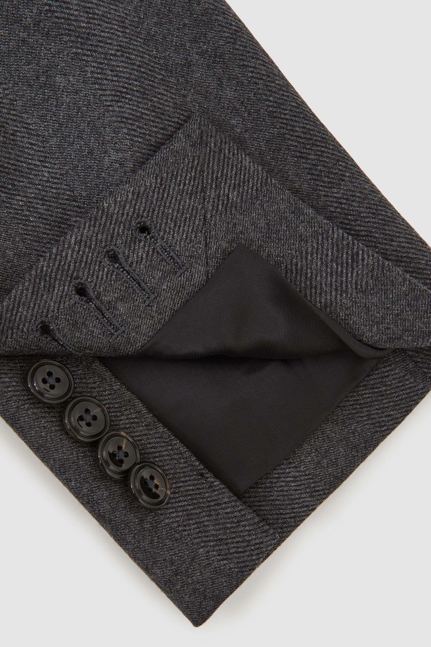 SB 1B NOTCH FLANNEL BLAZER CHARCOAL GREY 6