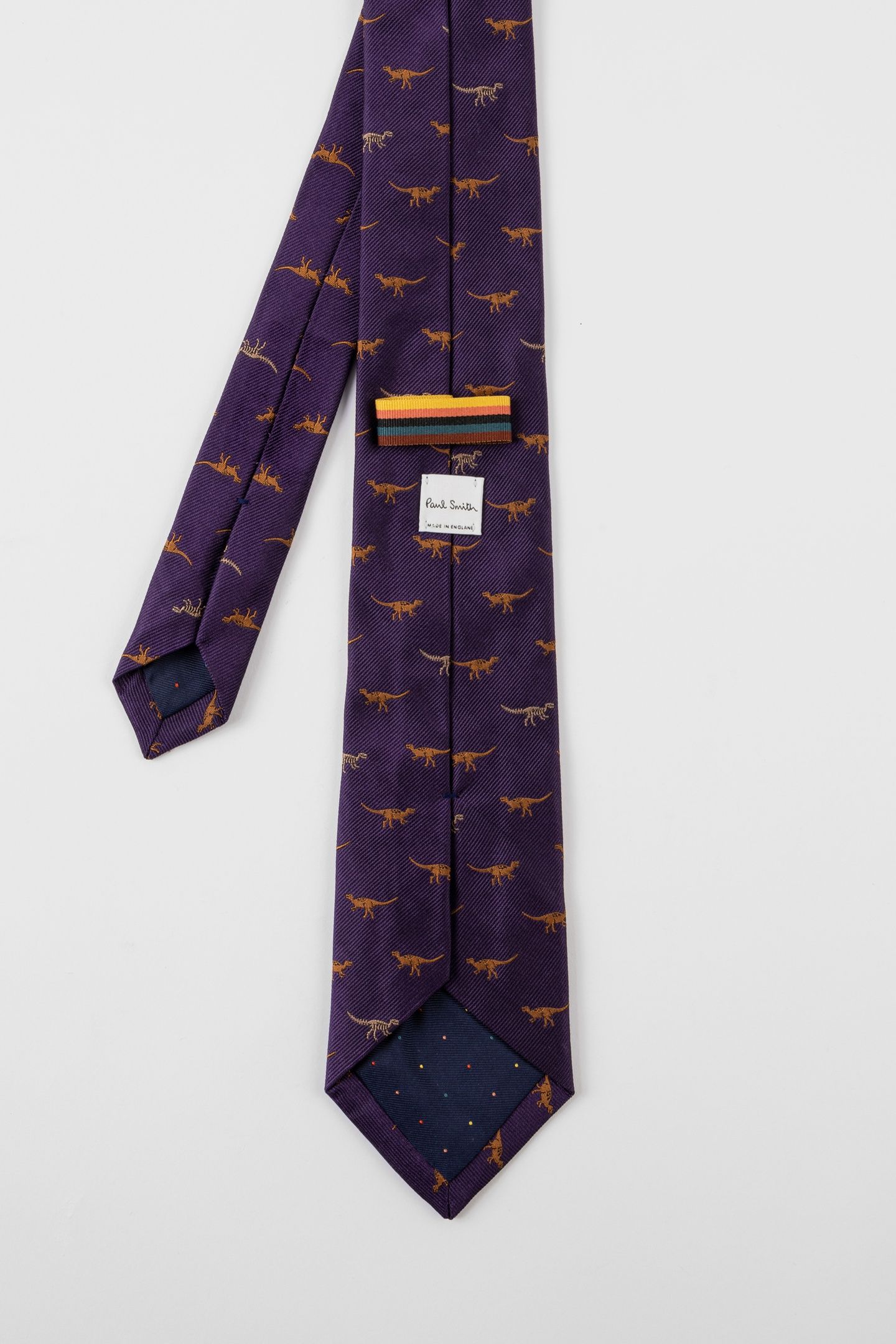 MEN TIE DINOSAURS PURPLE 2