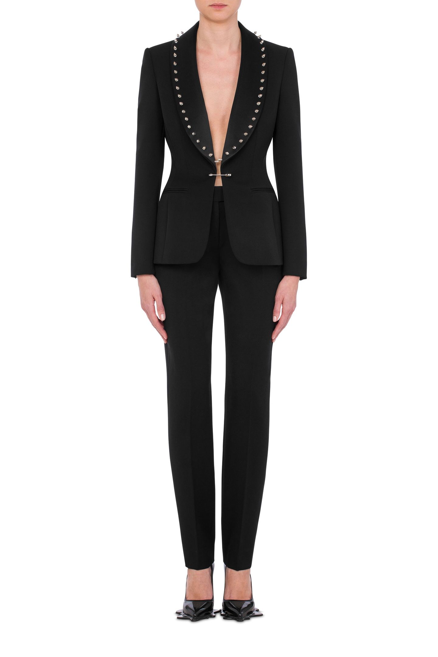 GABARDINE JACKET WITH STUDS PUNK COUTURE BLACK 1