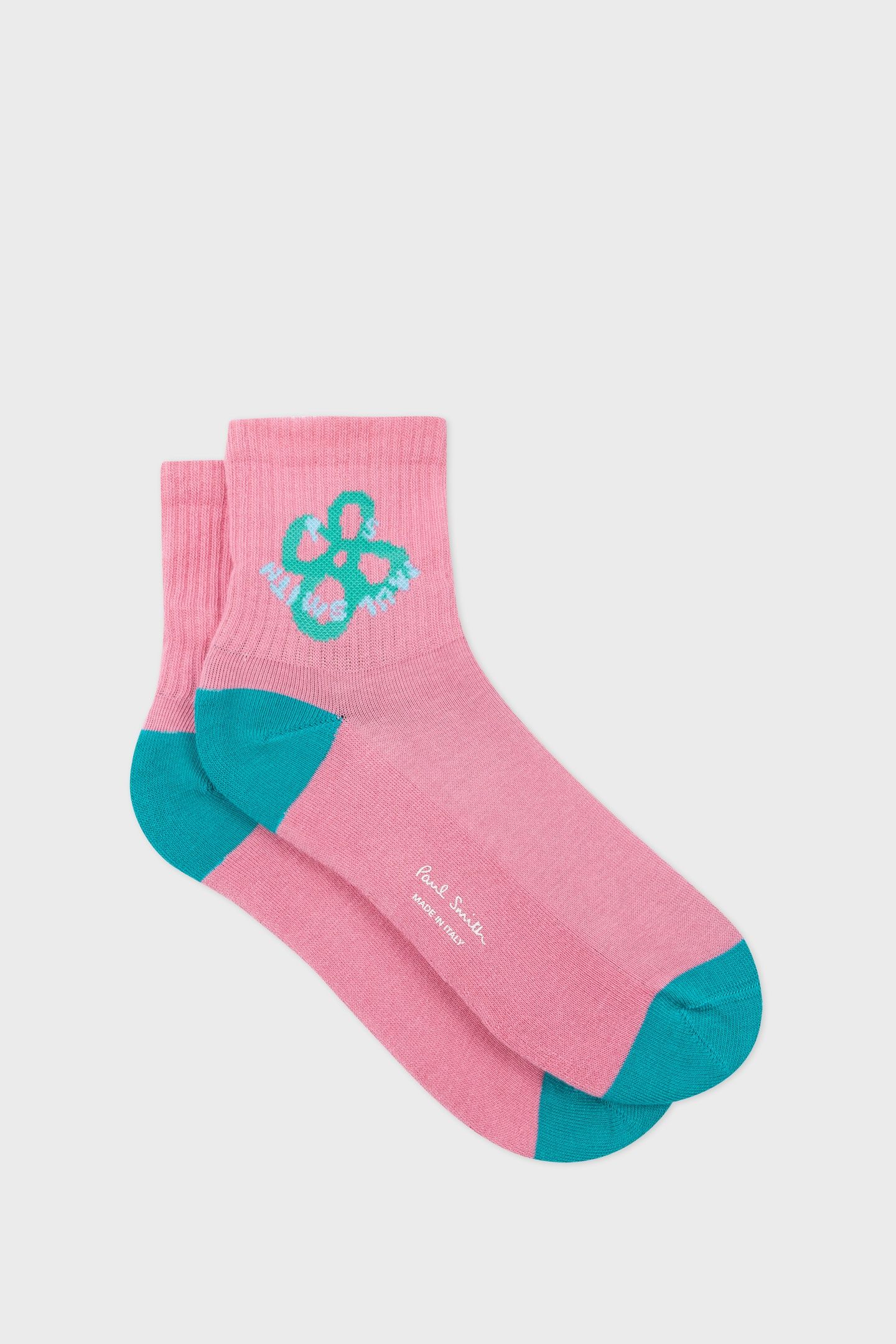 WOMEN SOCK HAPPY FLOWER PINK 2
