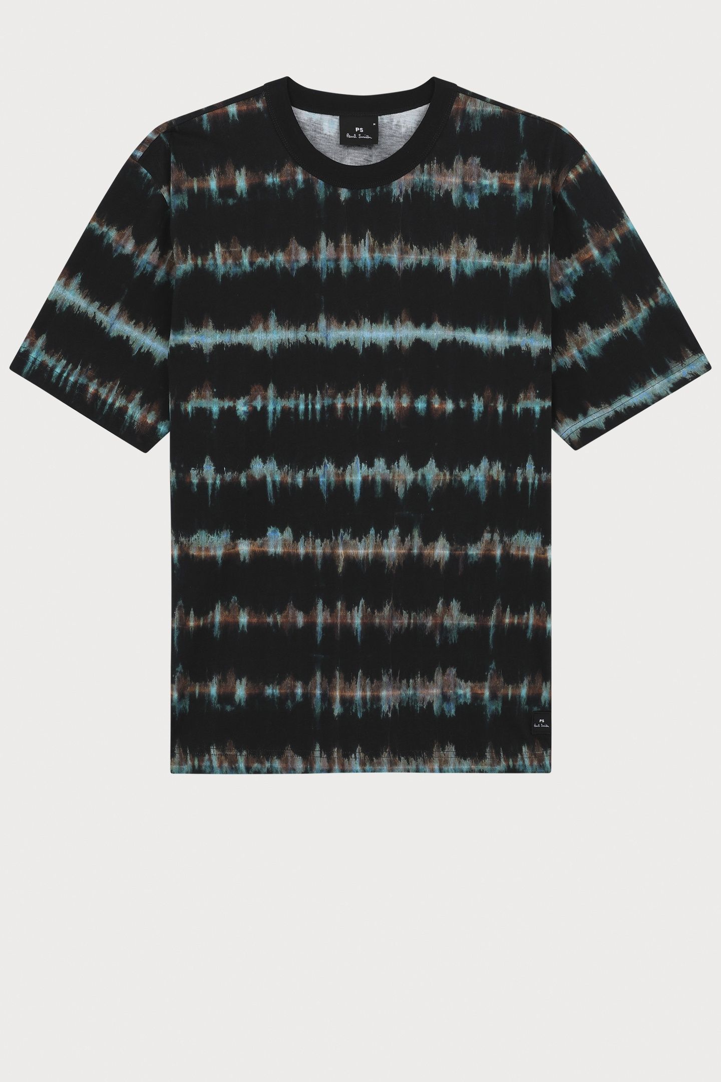 MENS REG FIT SS T SHIRT SHIBORI STRIPE BLACK 6