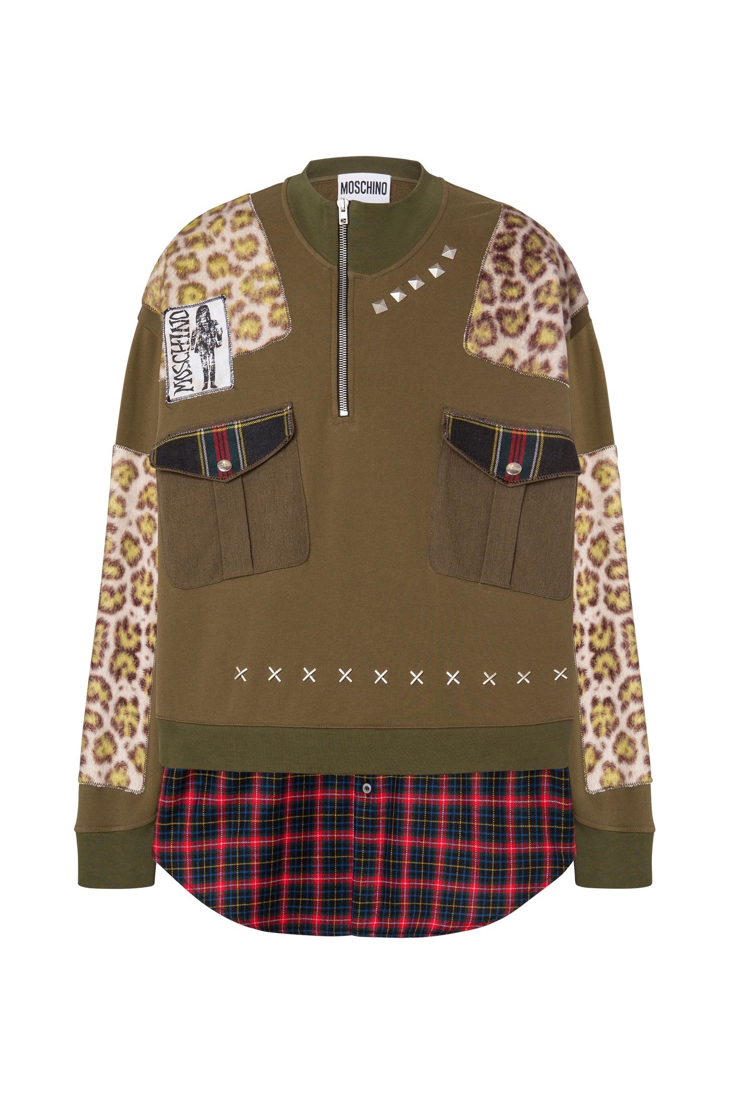OVERSIZED MILITARY PATCHWORK SWEATSHIRT GREEN 3