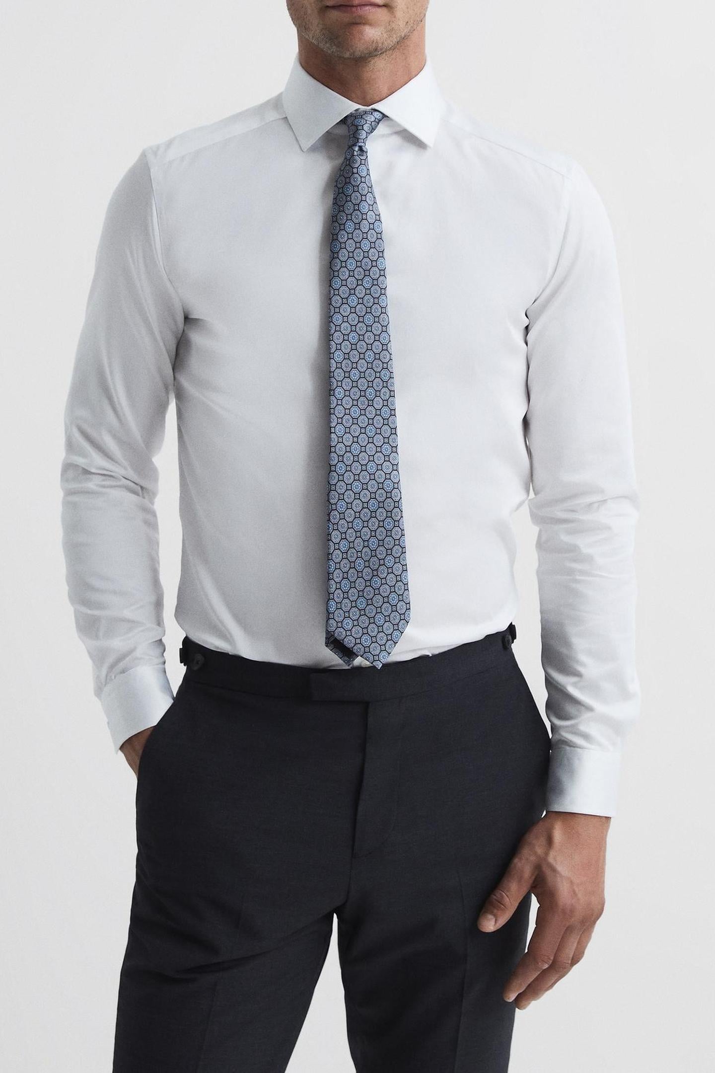 LS SLIM COTTON SATIN SHIRT WHITE 1