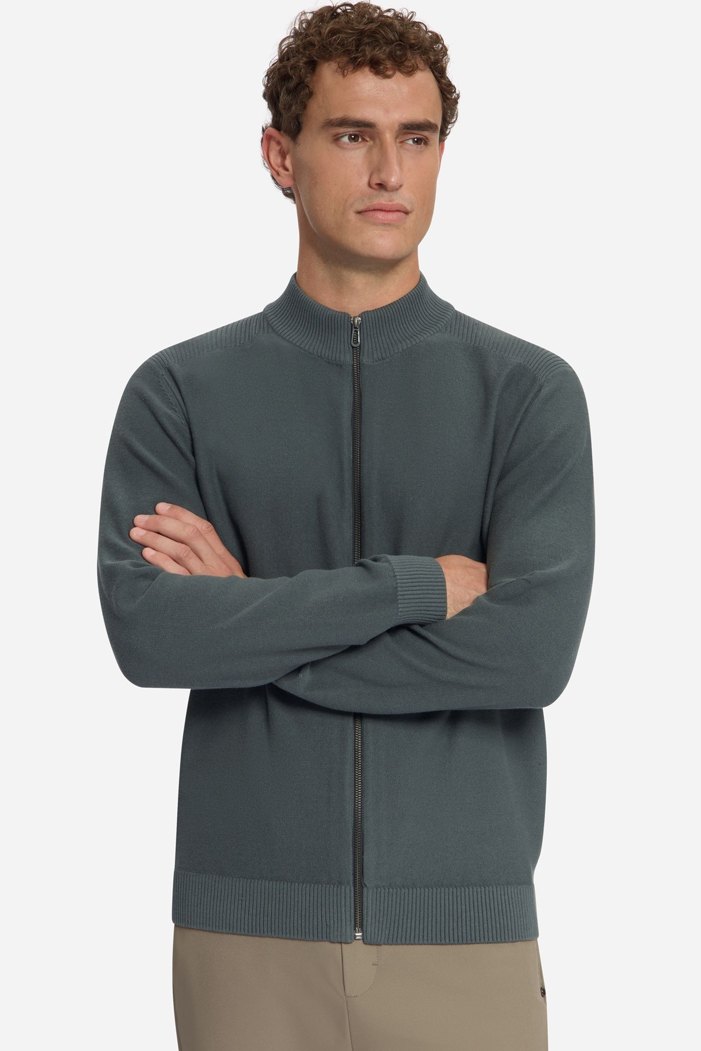 PULLOVER FULL ZIP SHOULDER DETAIL DARK STEEL 3