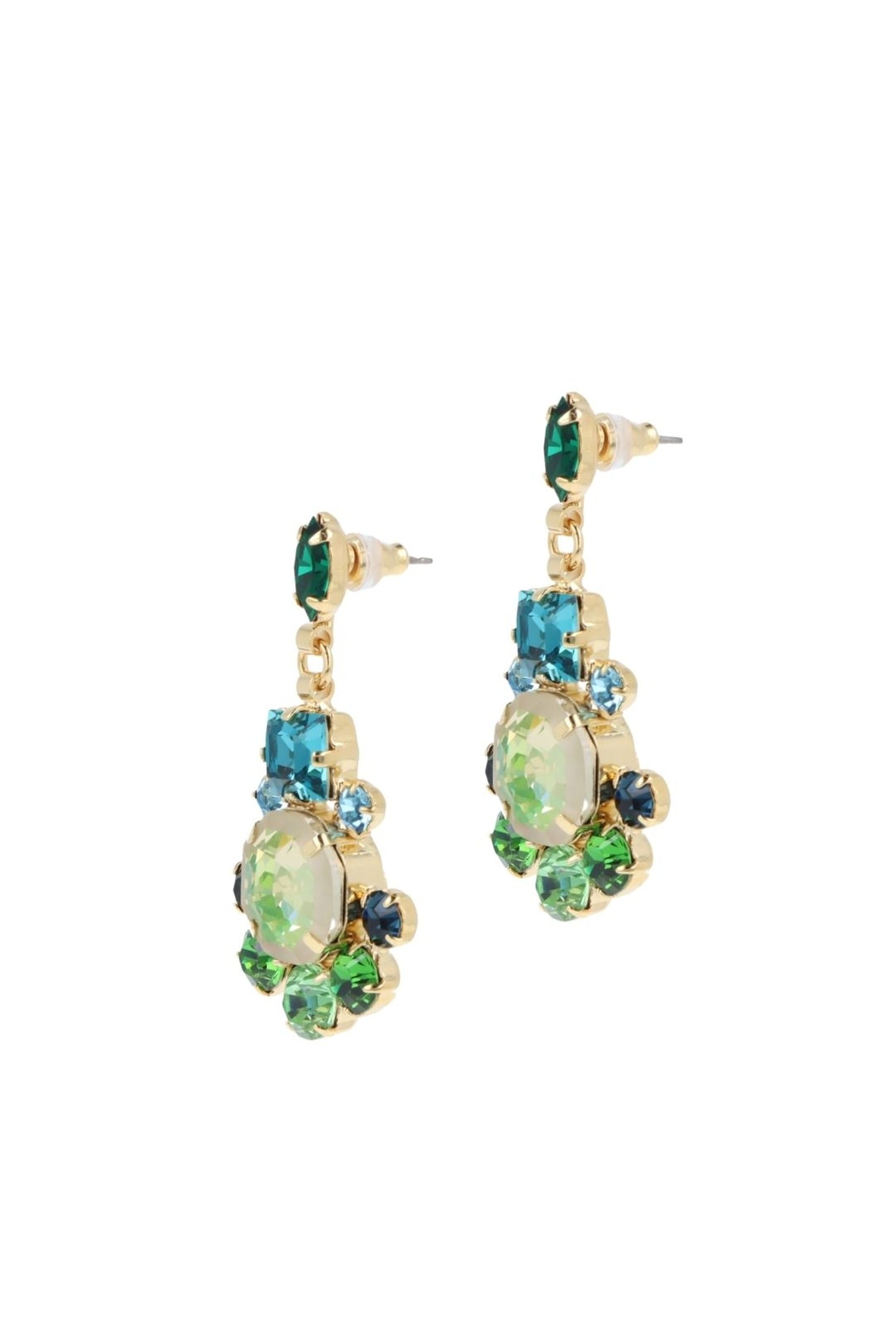 LALIQUE EARRINGS GREEN BLUE, GREEN 1