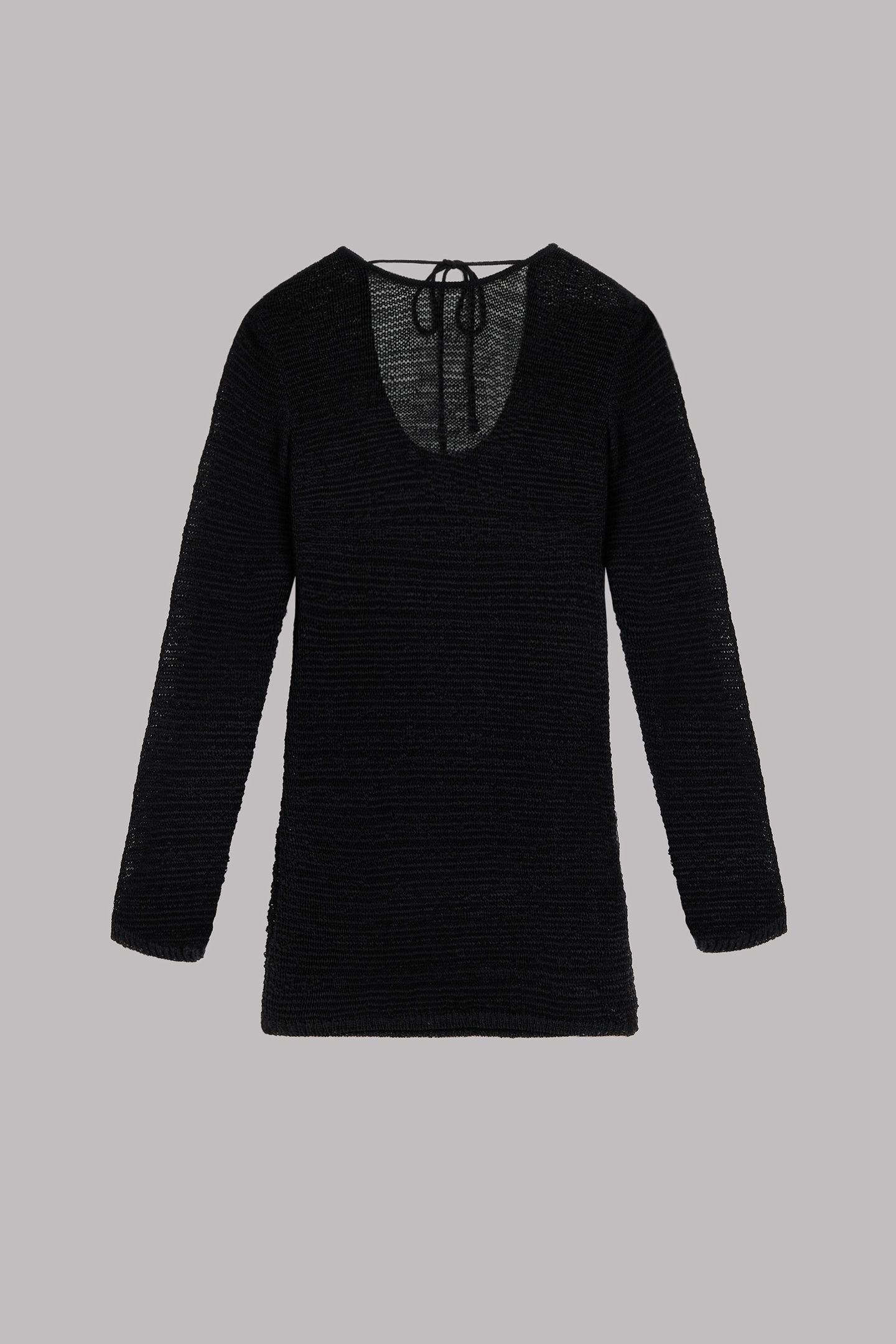 THE BLACK KNITTED LOW BACK LONGSLEEVE DRESS BLACK 3