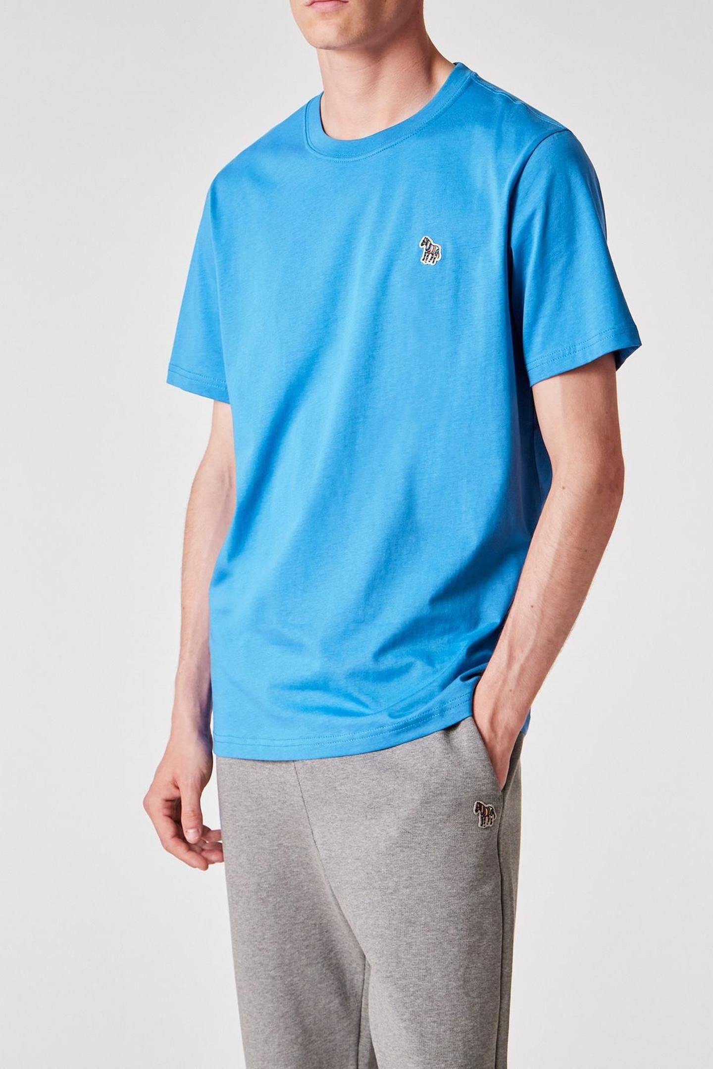 MENS REG FIT SS TSHIRT ZEBRA GREYISH BLUE 2