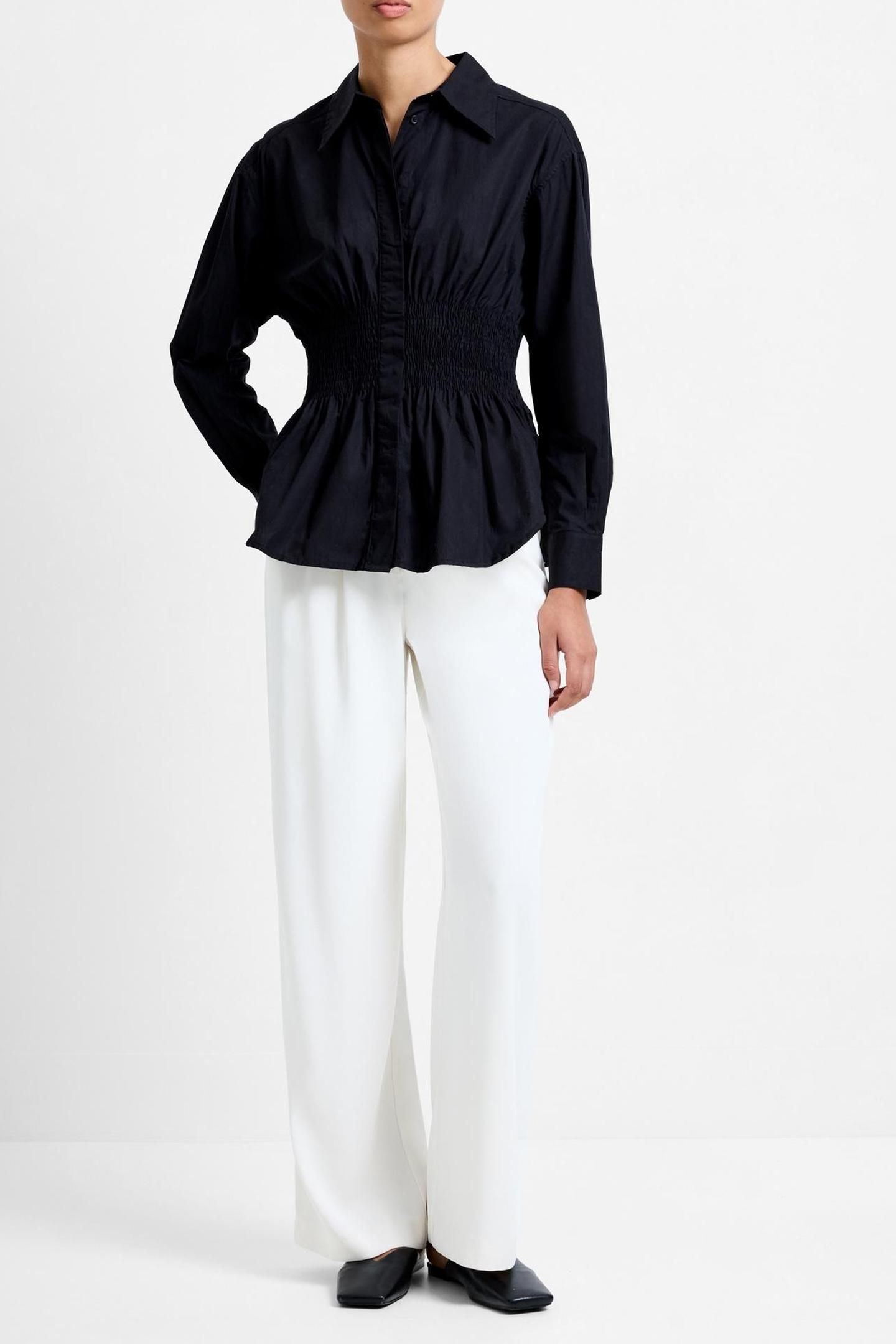 CAMBRIA COTTON SMOCKED SHIRT BLACKOUT 2