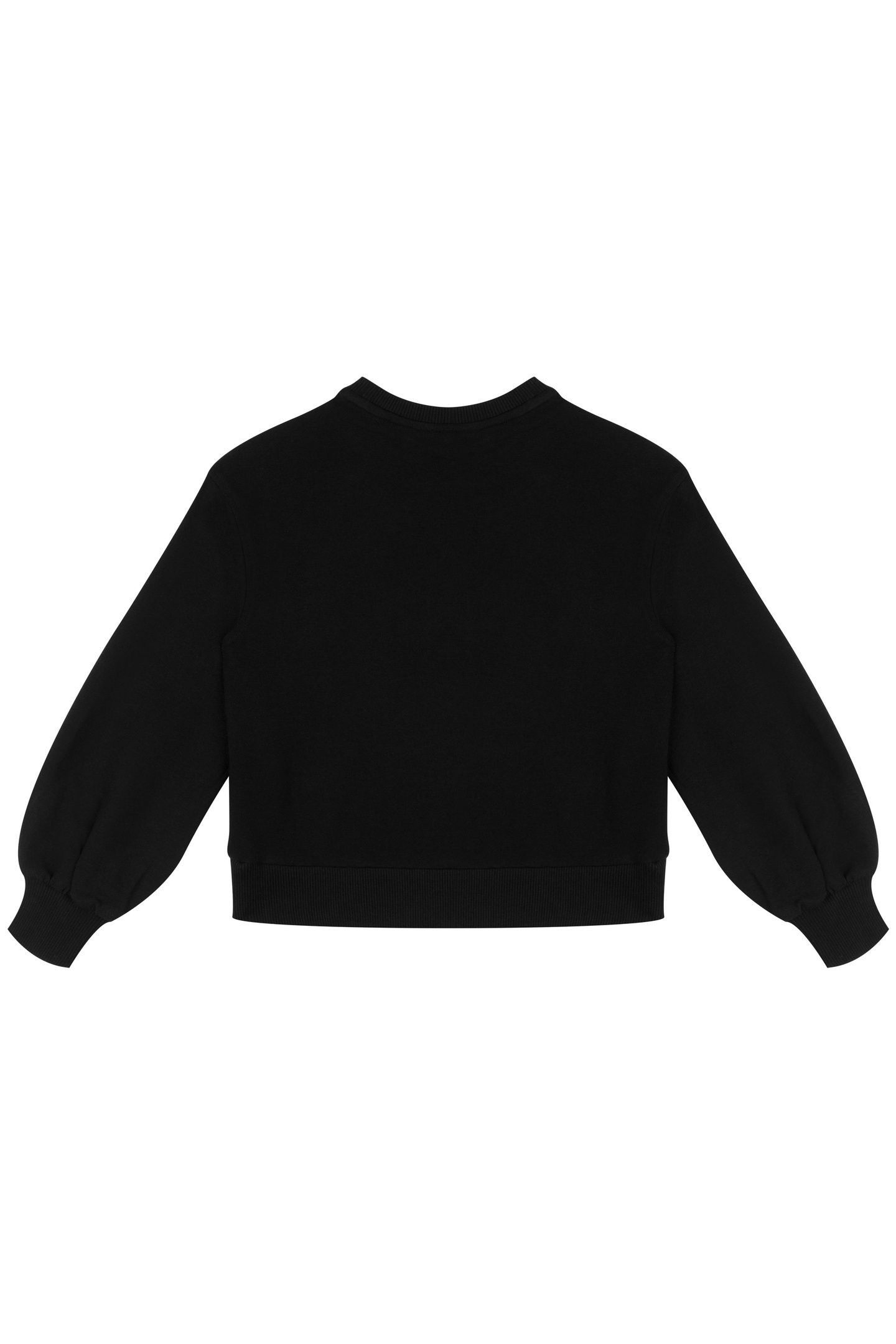 GIRL'S HEART TEDDY BEAR COTTON SWEATSHIRT BLACK 2