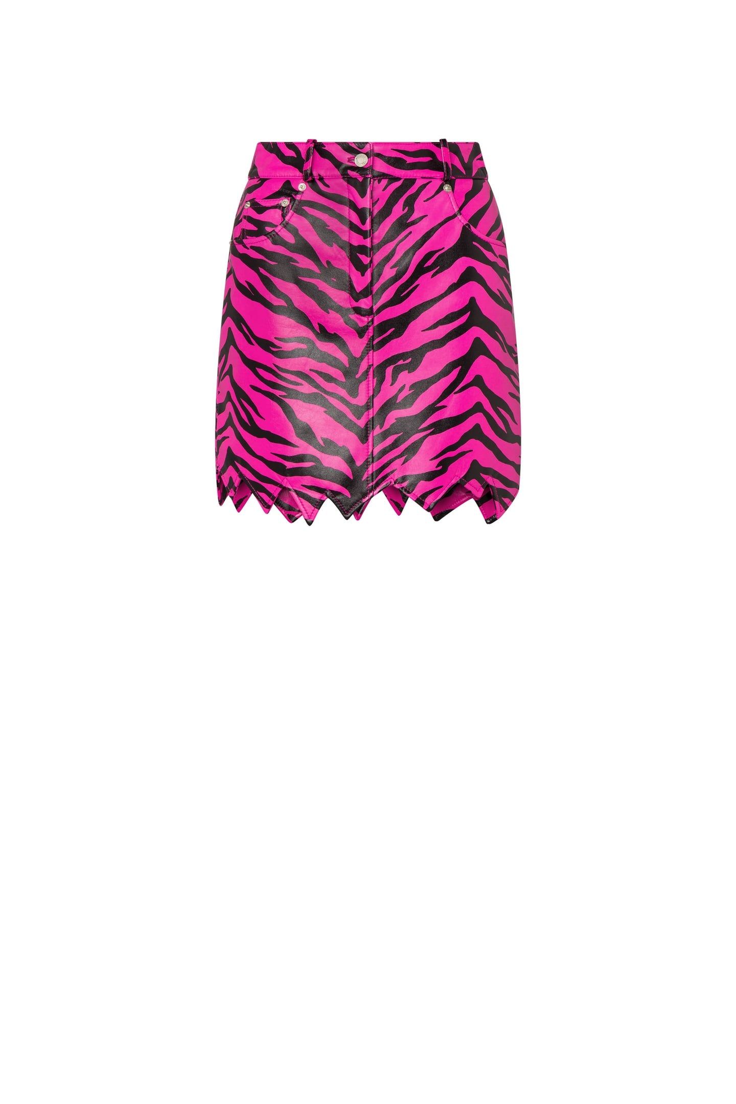 MOSCHINO X THE FLINTSTONES™ ZEBRA NAPPA LEATHER MINISKIRT PI 3