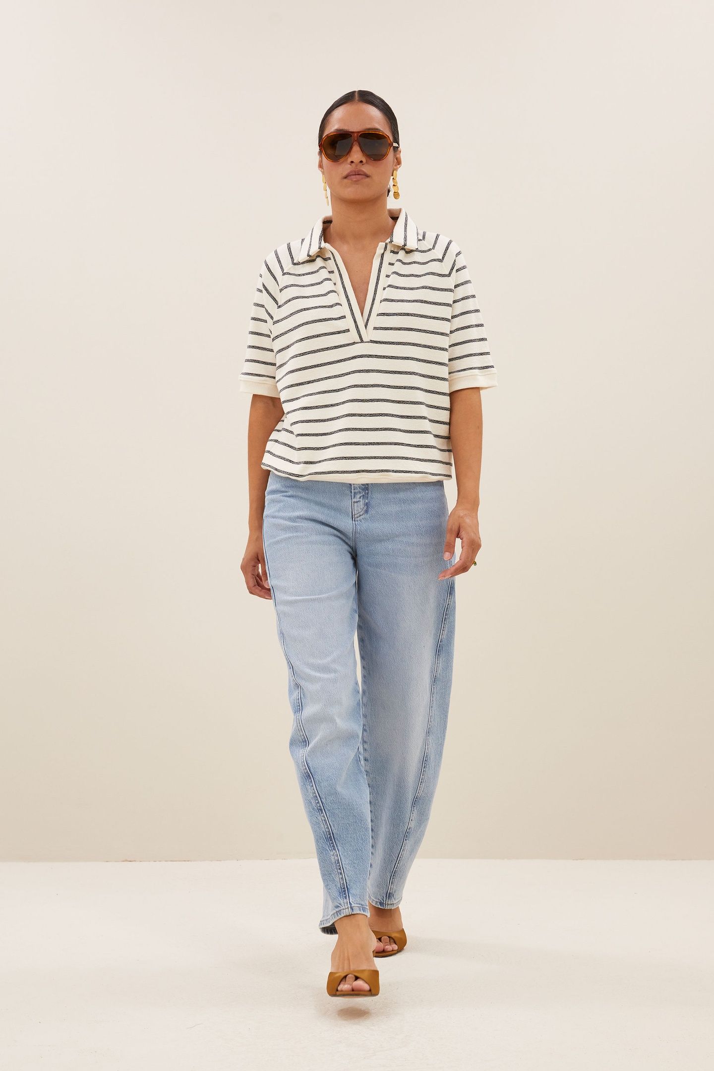 HARPER BRETON STRIPE TOP BLACK BRETON STRIPE 3