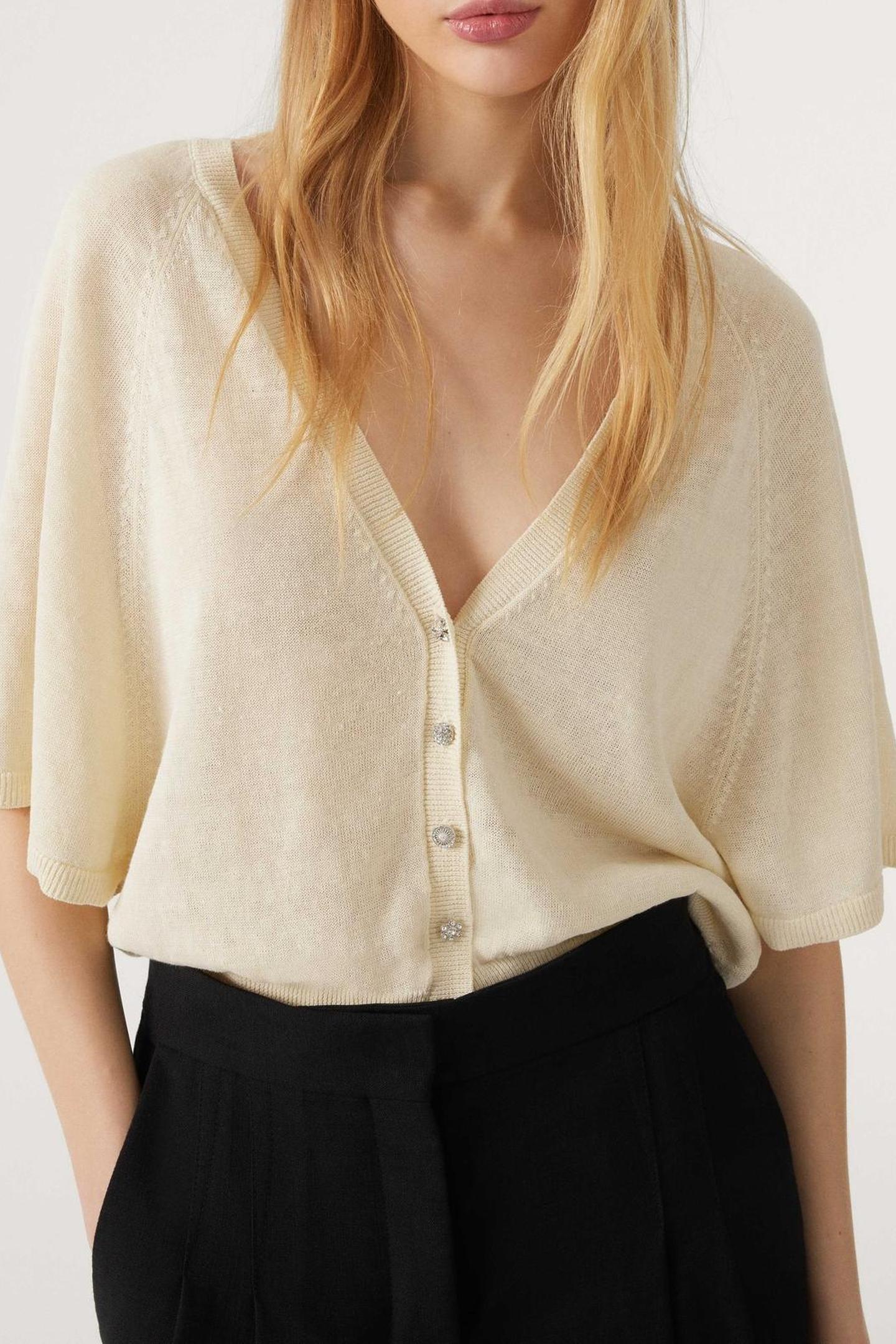 SHORT CARDIGAN ECRU 1