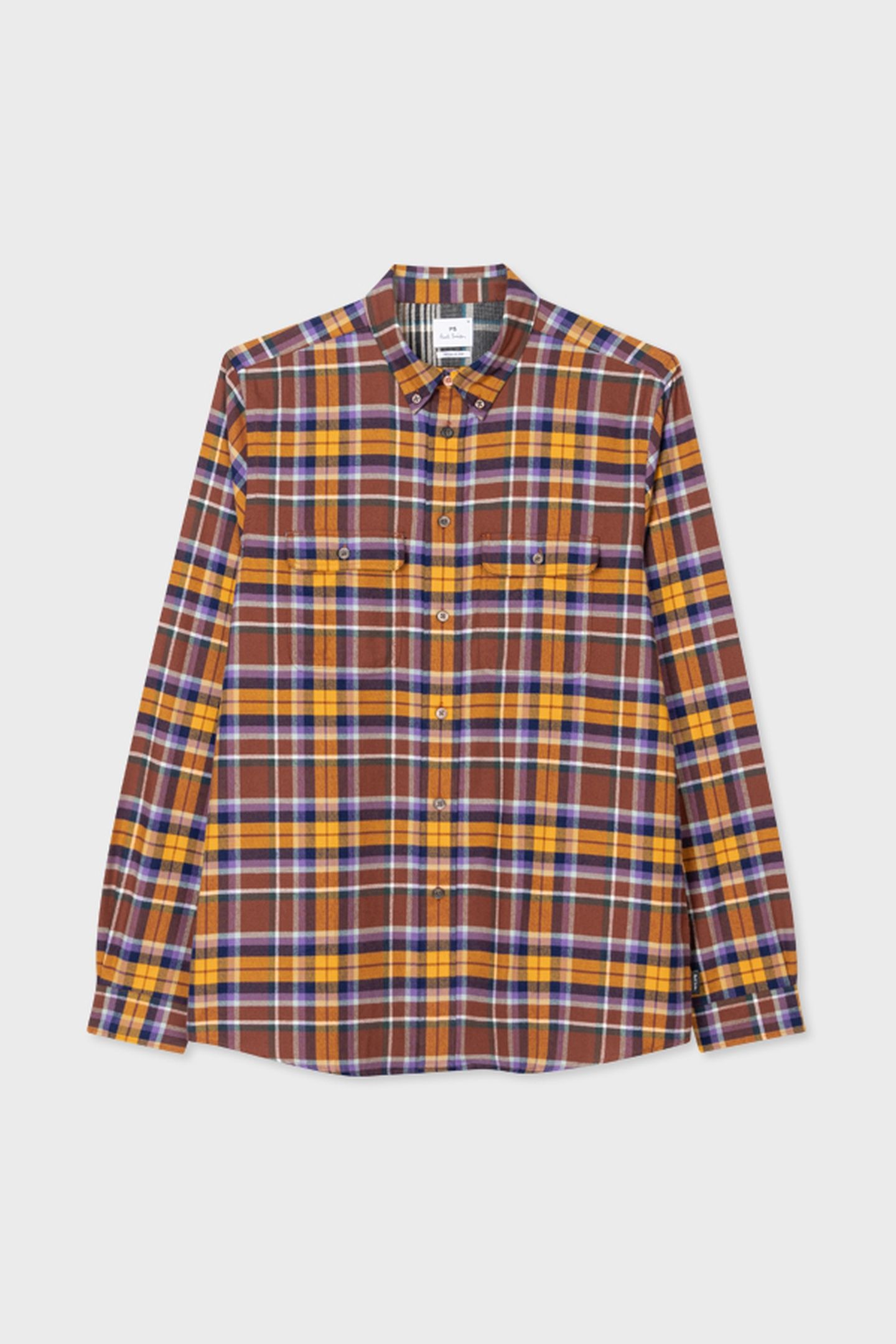 MENS LS REG FIT SHIRT PKTS BD CHOCOLATE 4