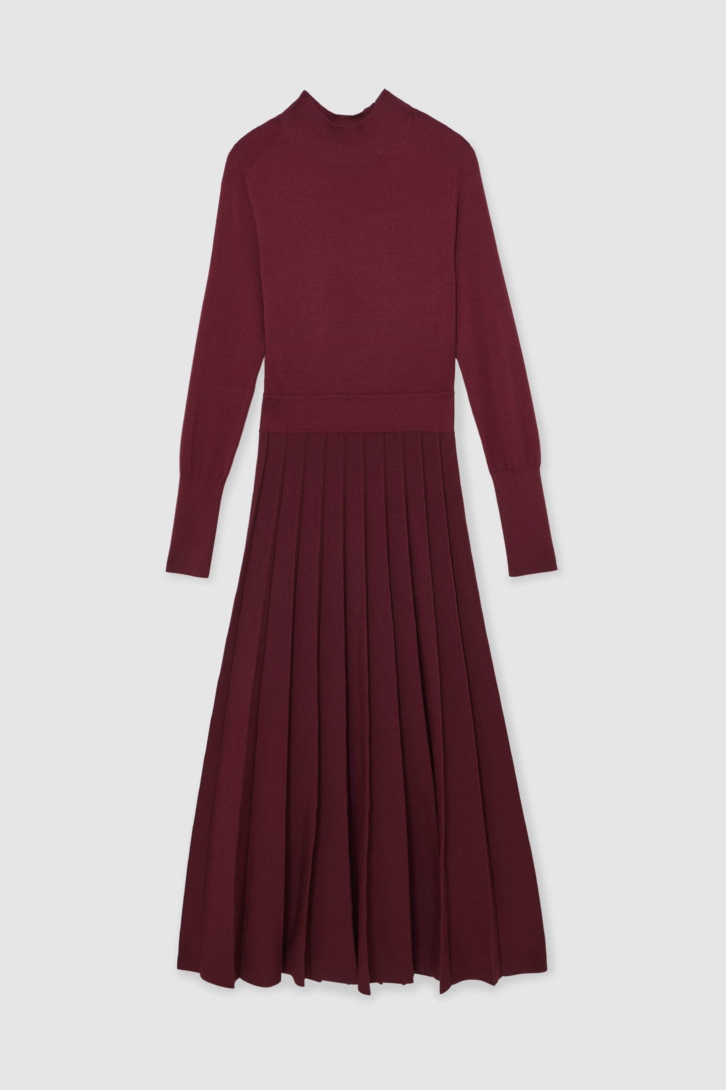 BELTED KNITTED MIDI DRESS RASPBERRY RED 3