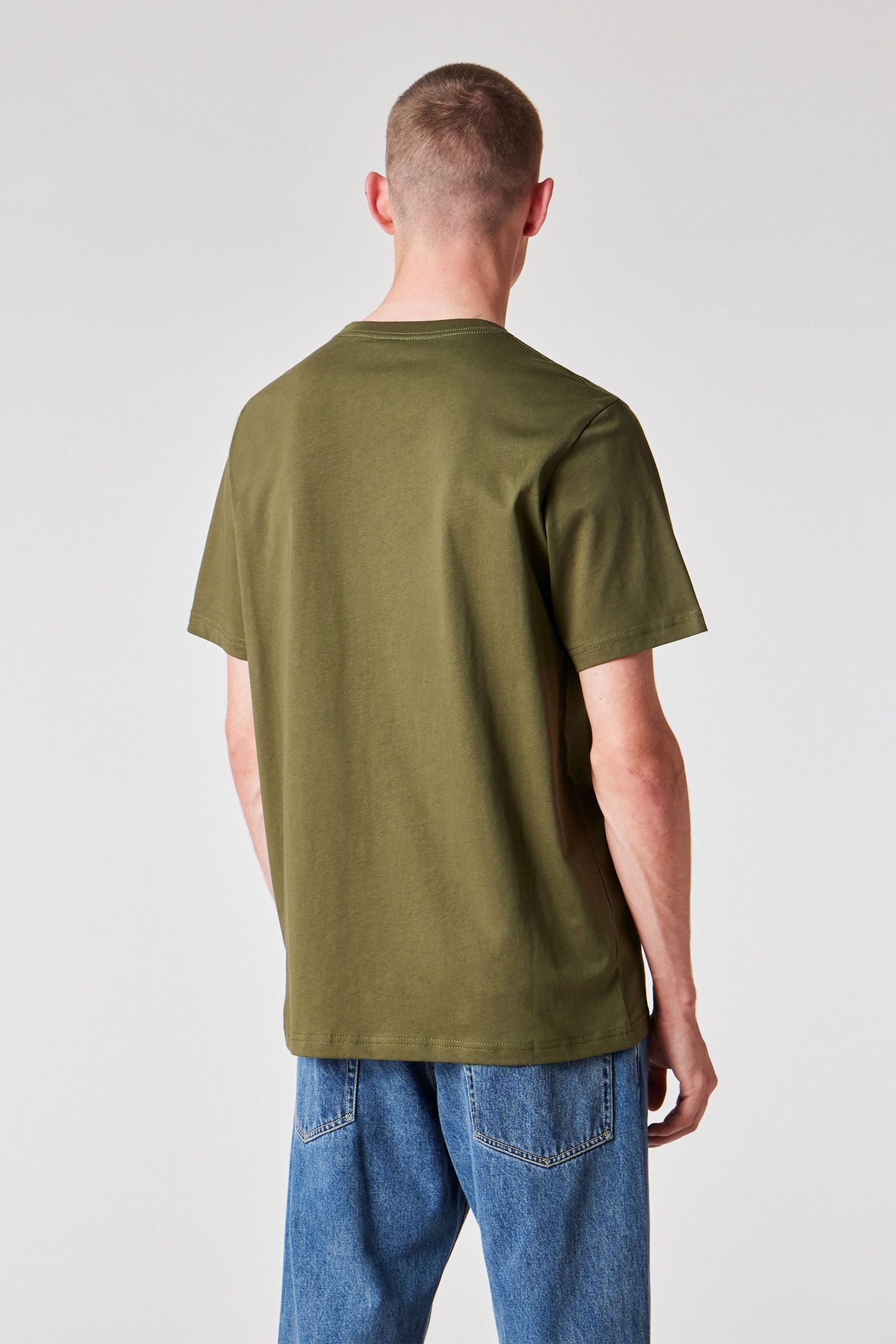 MENS REG FIT SS TSHIRT ZEBRA OLIVE GREEN 3