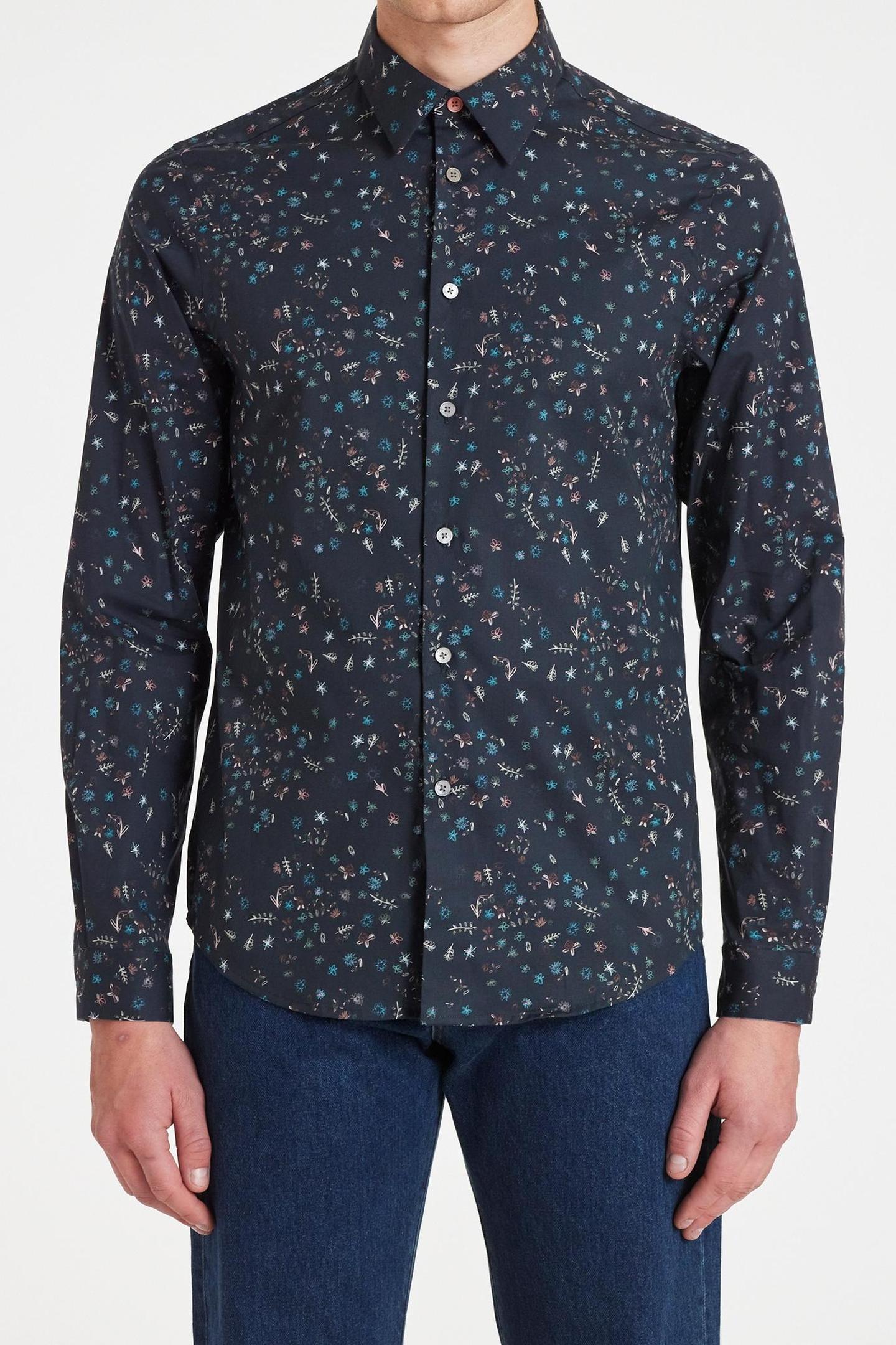 MENS LS TAILORED FIT SHIRT VERY DARK NAVY 1