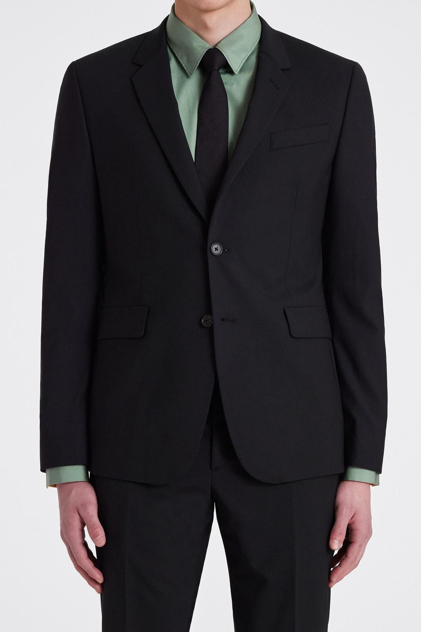 MENS SLIM FIT 2 BUTTON SUIT BLACK 2