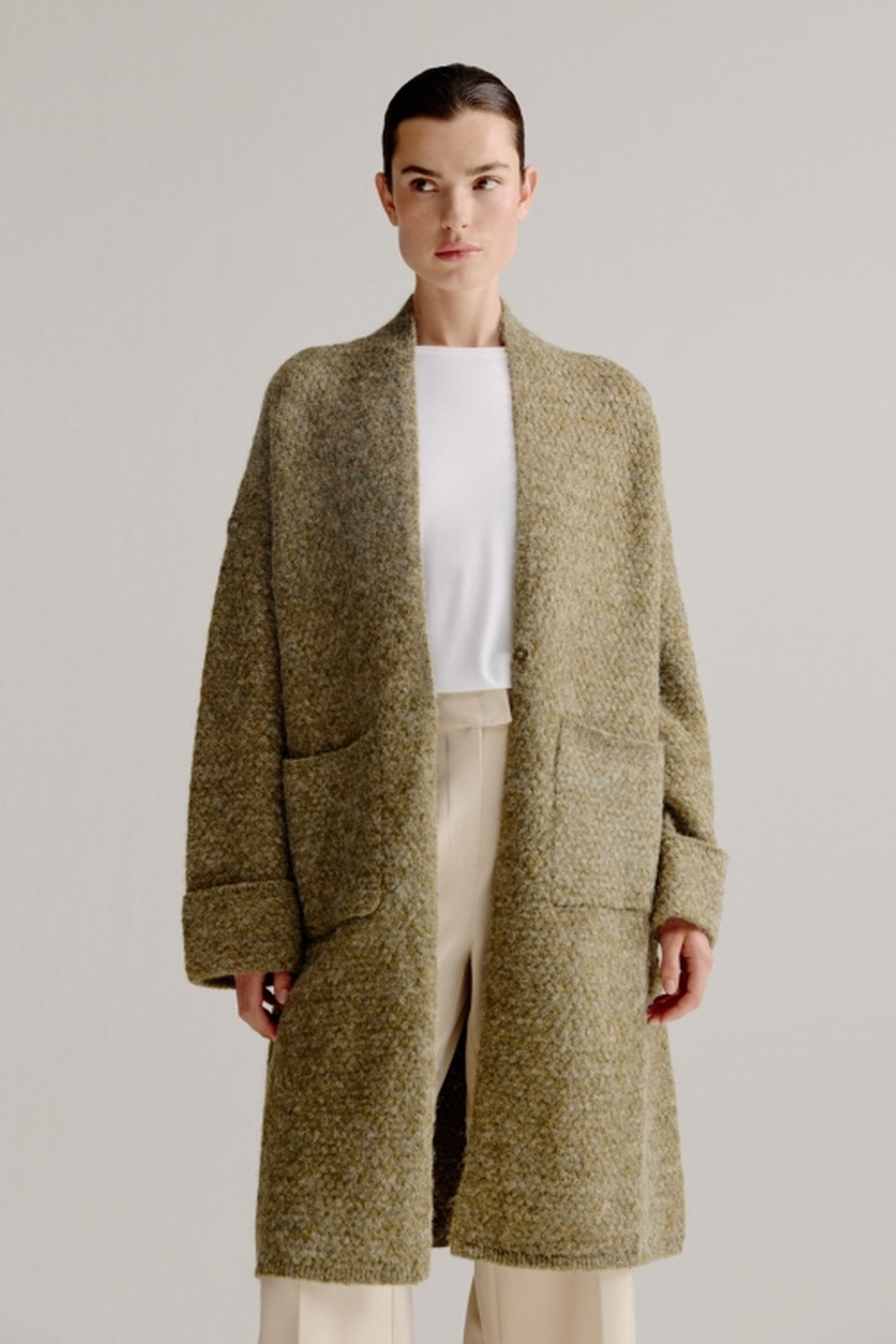 LIES CARDIGAN MOSS GREEN MELANGE 3