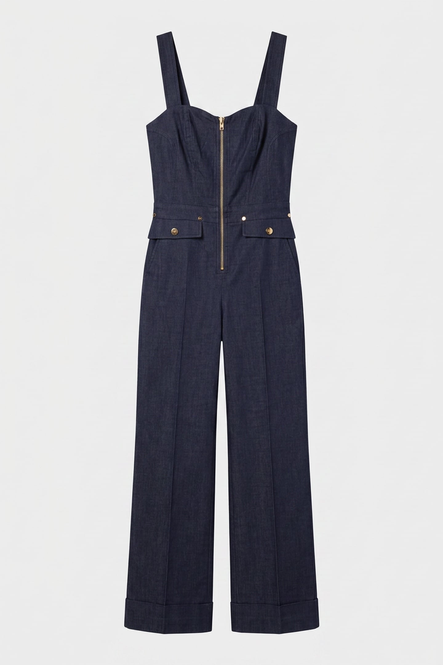 ZIPPED JUMPSUIT DARK WASH 3