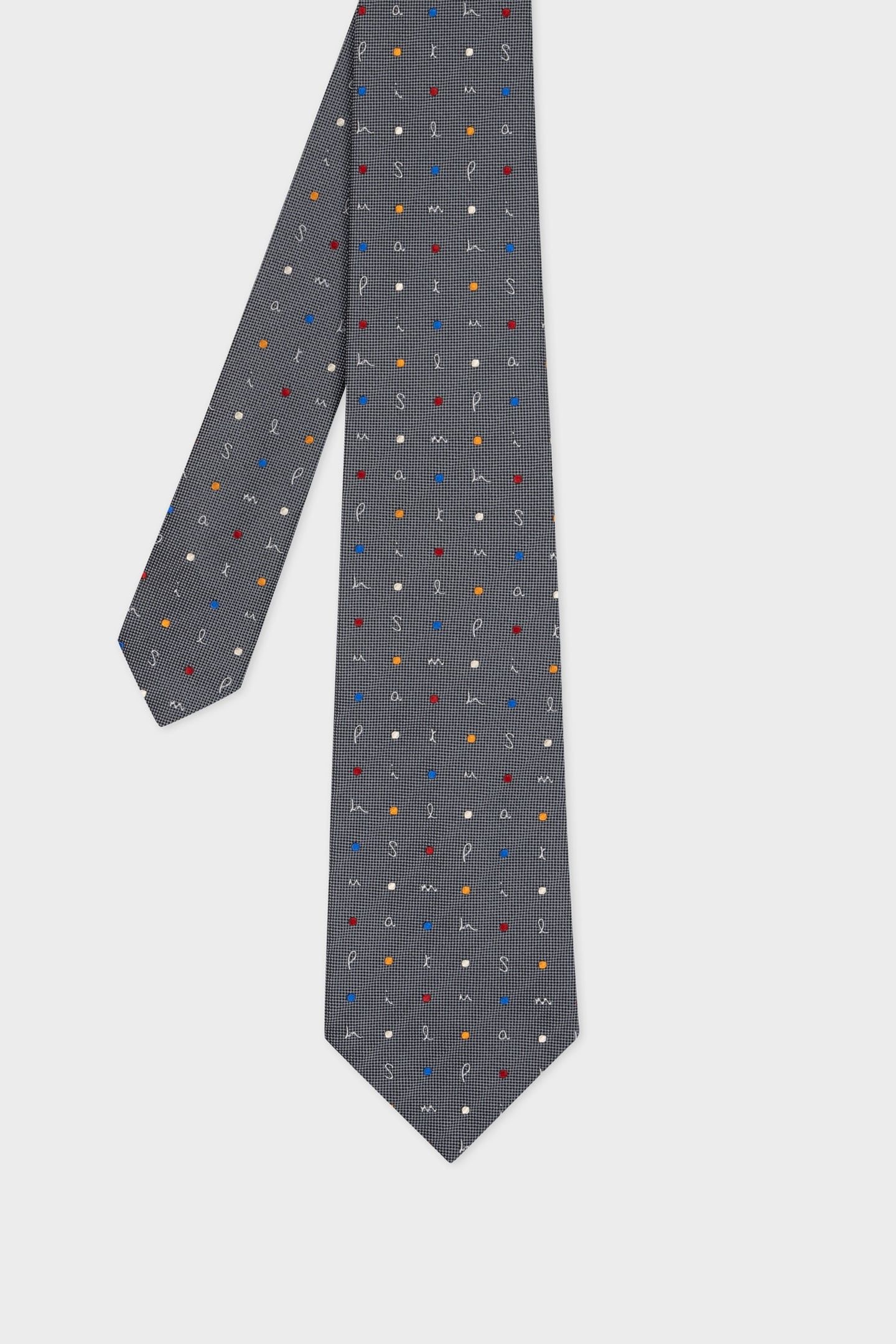 MEN TIE SPOTTY LETTERS GREY 5