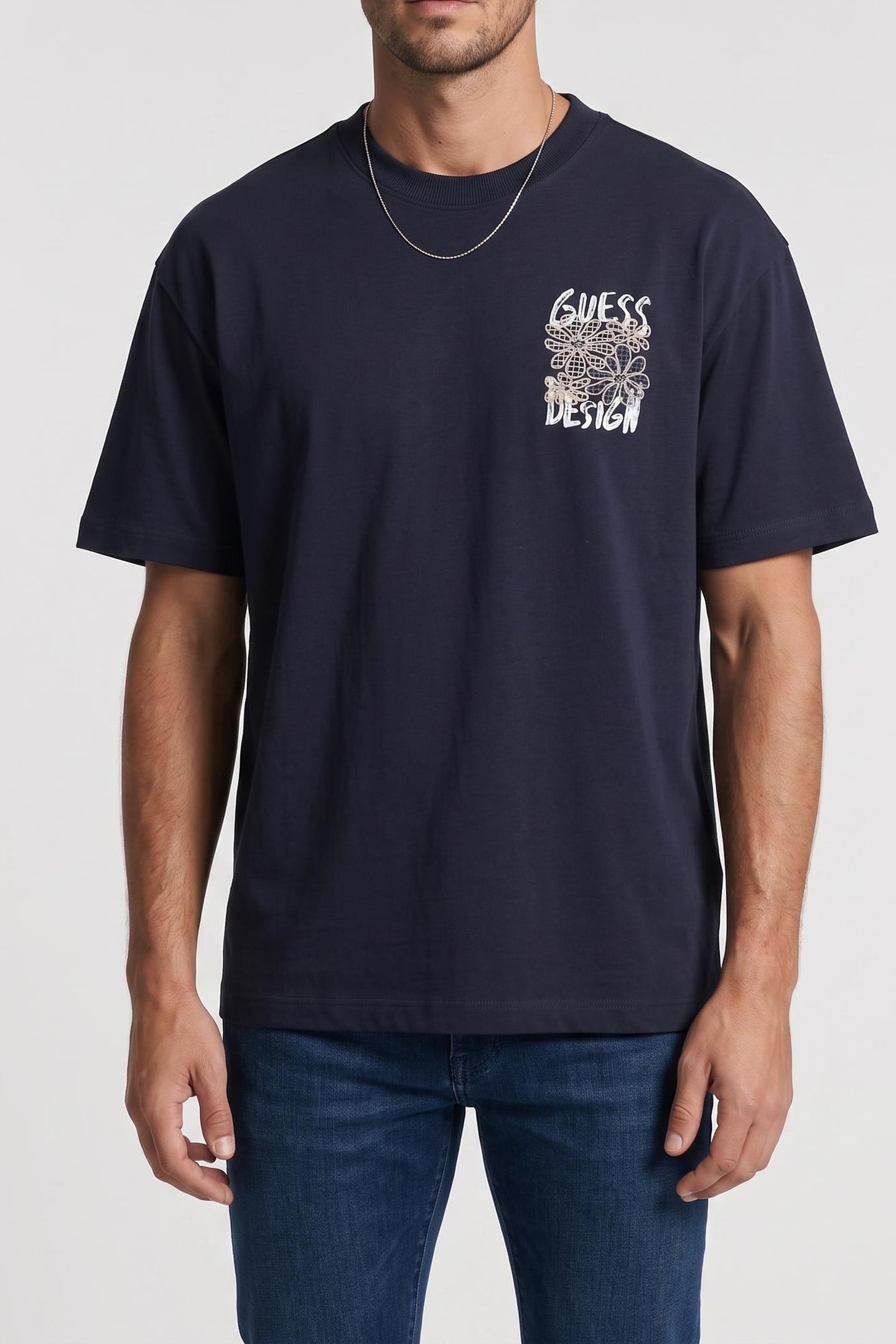 SS CN FLOWER TEE SMART BLUE 1