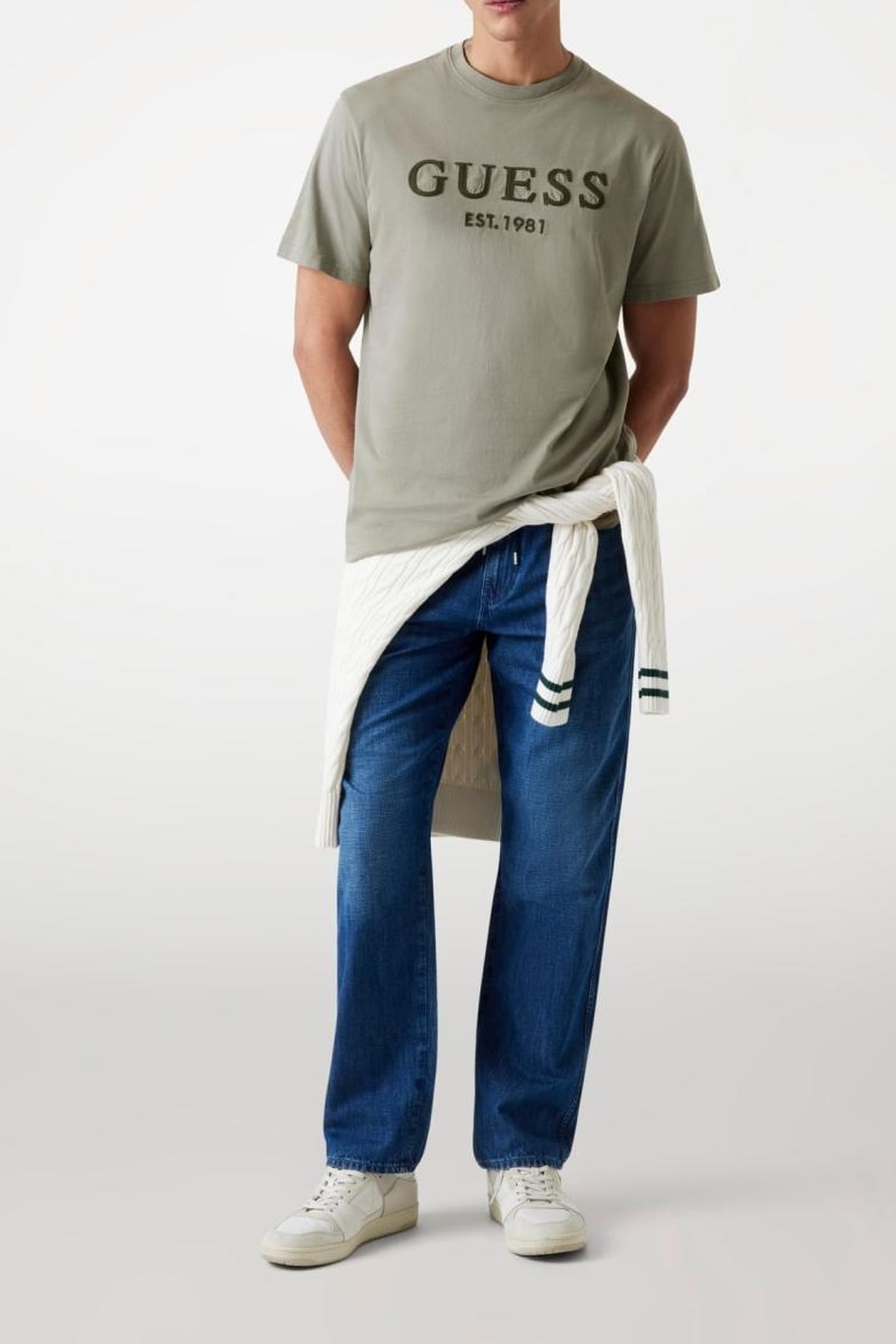 SS CN GUESS BOX LOGO MOSSY GREEN 2