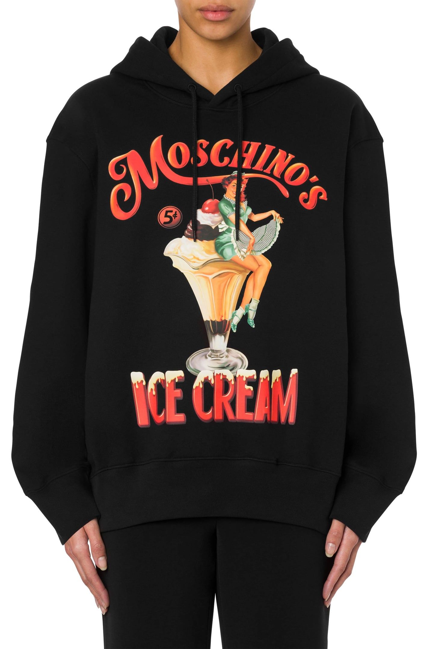 MOSCHINO'S ICE CREAM HOODIE BLACK 1