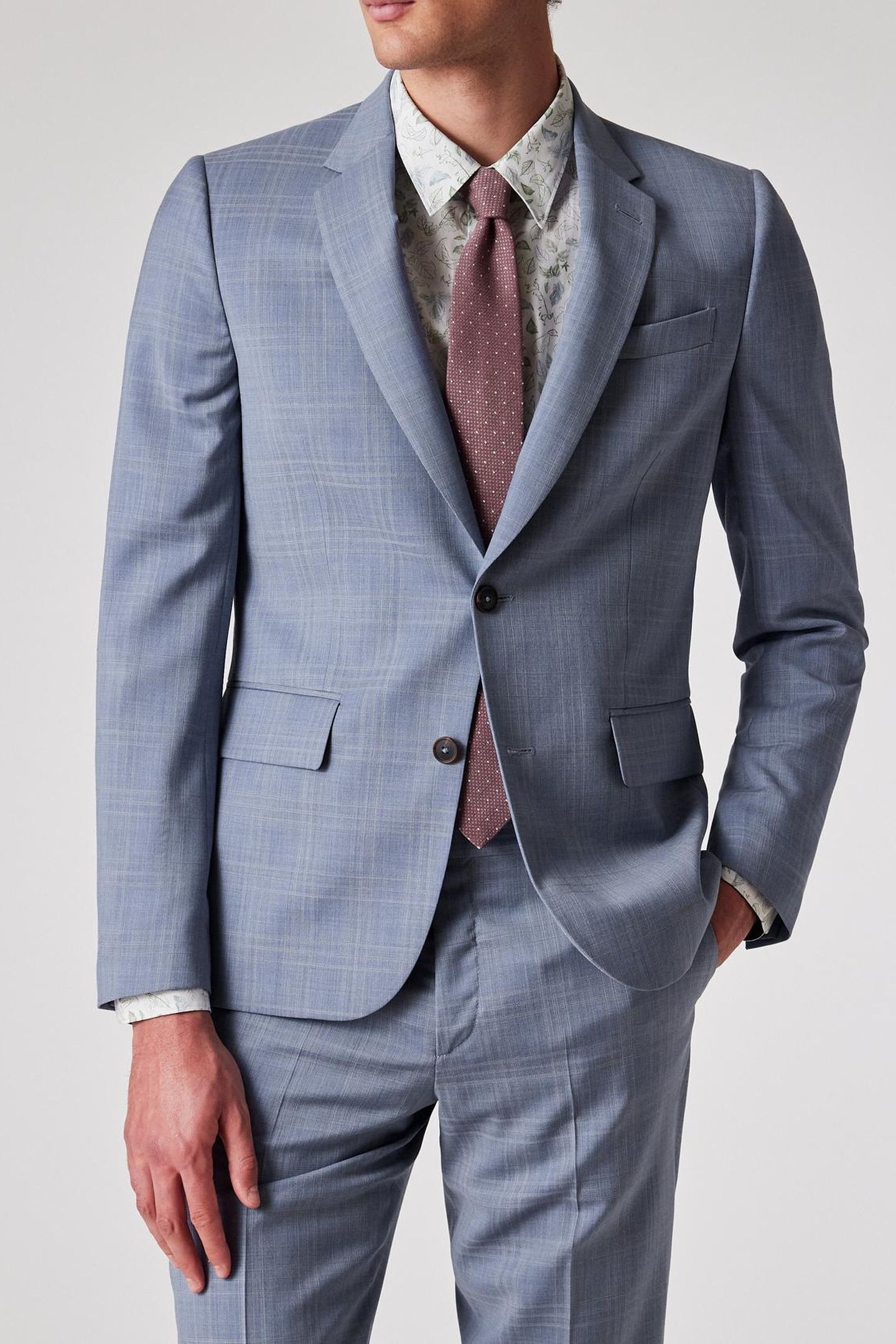 MENS TAILORED FIT 2BTN SUIT LIGHT BLUE 1