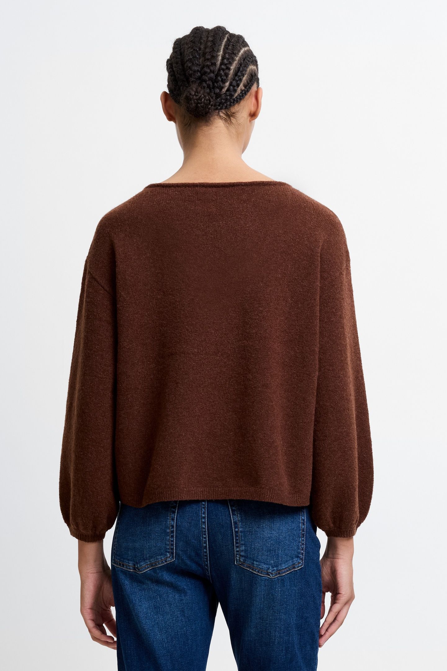 VHARI KNIT VNECK PULLOVER CHOCOLATE 2
