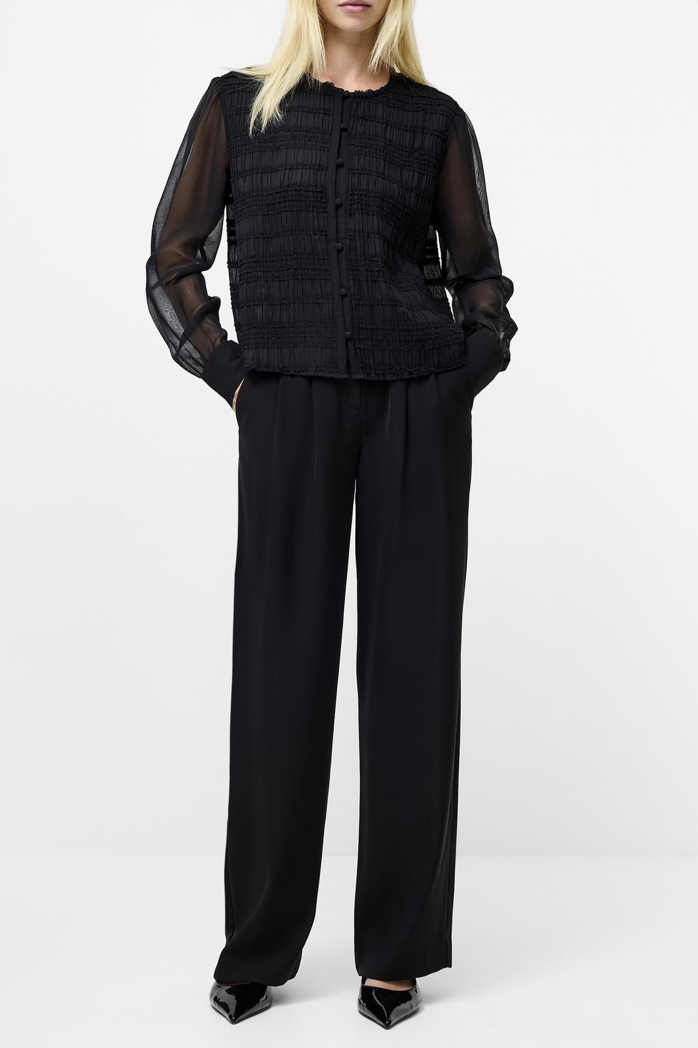 CANARY PLEATED SHIRT BLACK BLACK 1