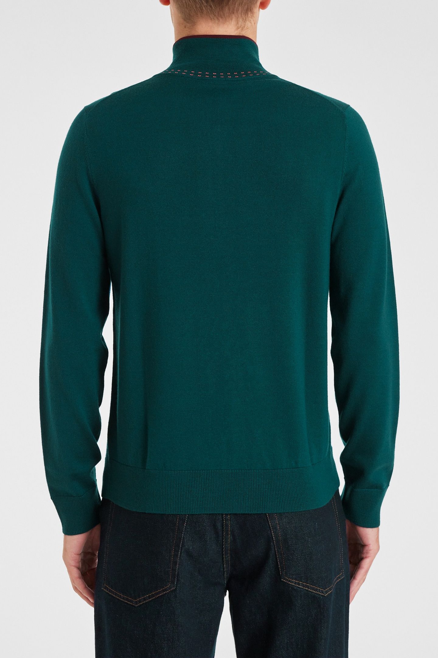 MENS CARDIGAN ZIP THRU PETROL GREEN 3