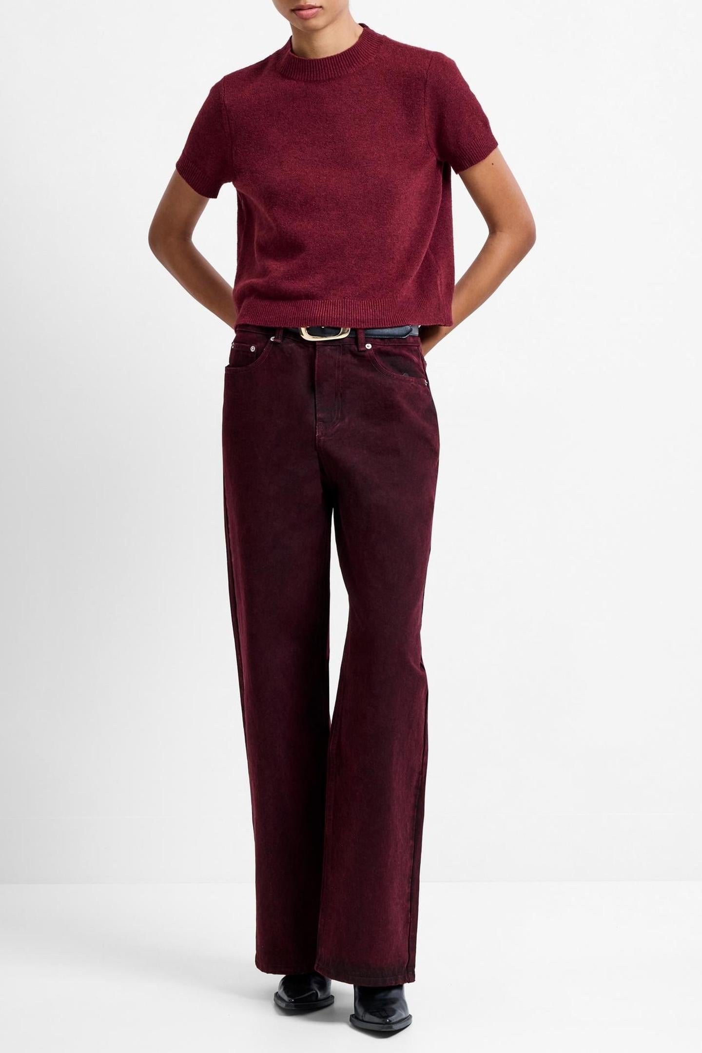 DALLAS DENIM STRAIGHT LEG JEAN BURGUNDY 2