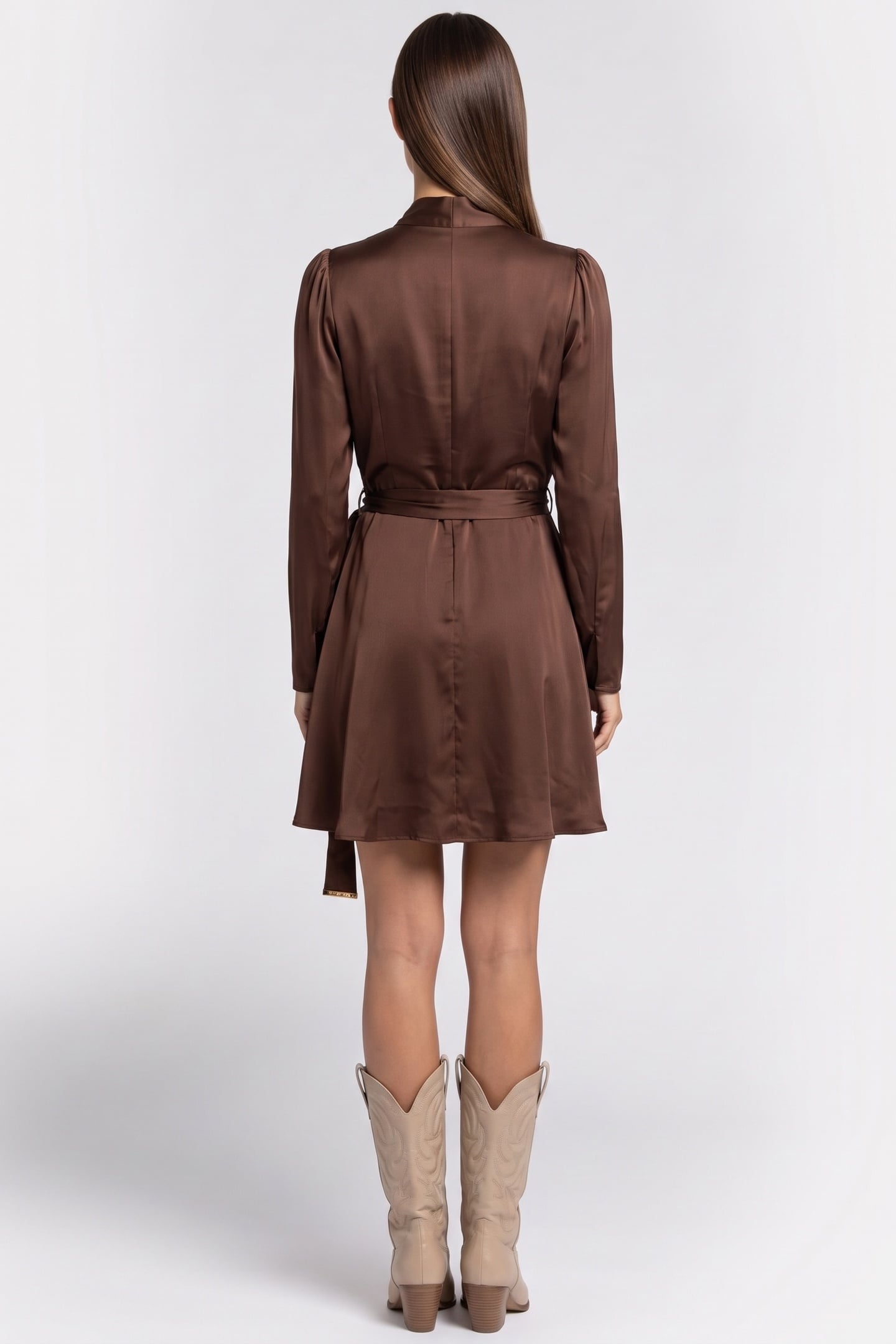 ALANIS WRAP W/TIE LS RICH BROWN 2