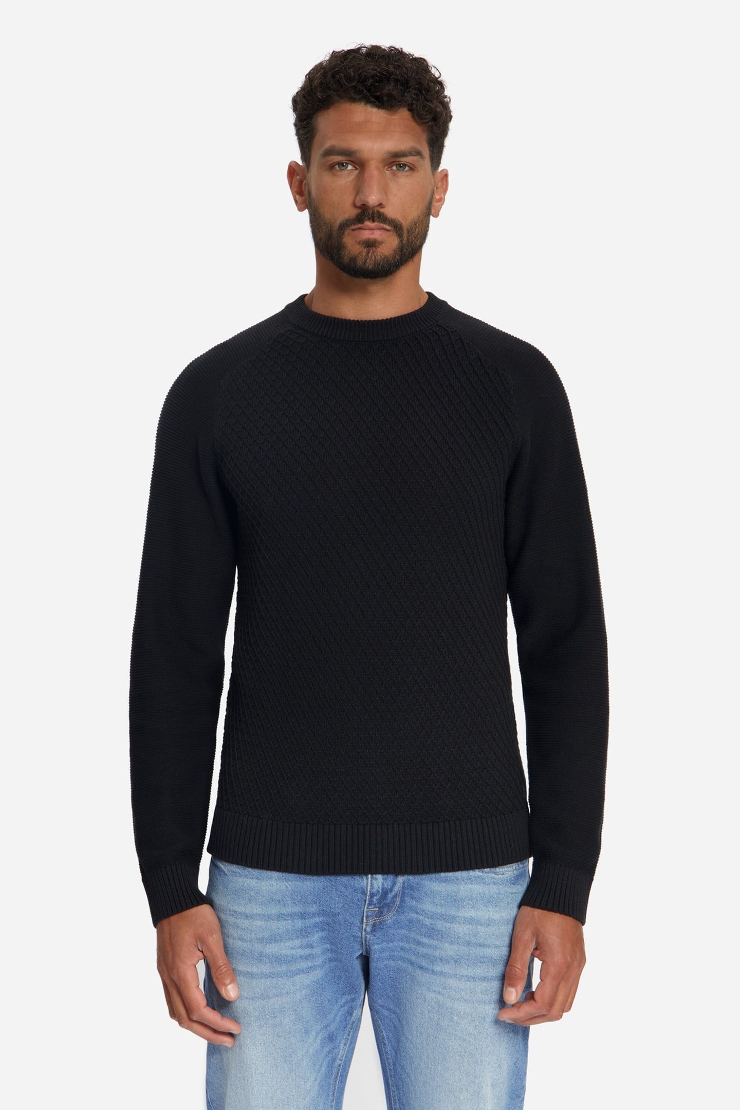 PULLOVER CREWNECK CABLE KNIT BLACK 2