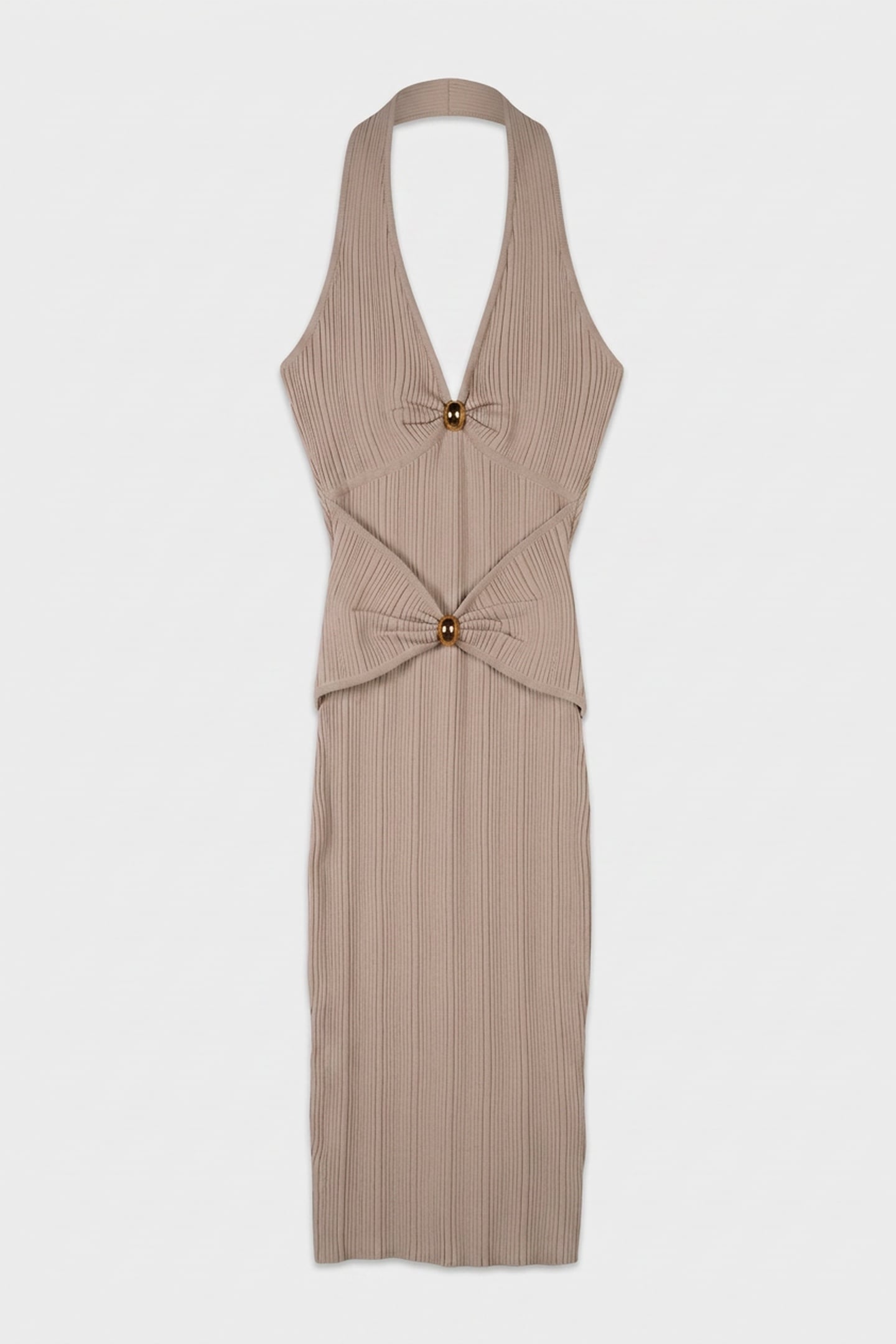 KATHLEEN HALTER DRES VELVET TAUPE 3