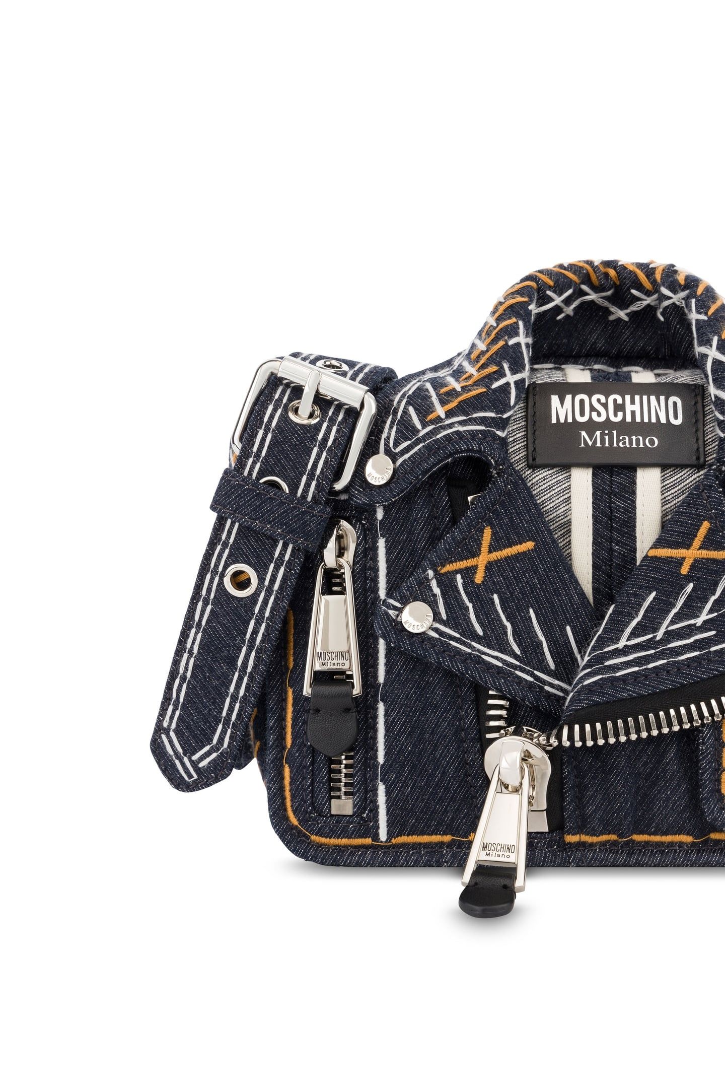 BIKER BAG IN DENIM STITCHING BLUE 4