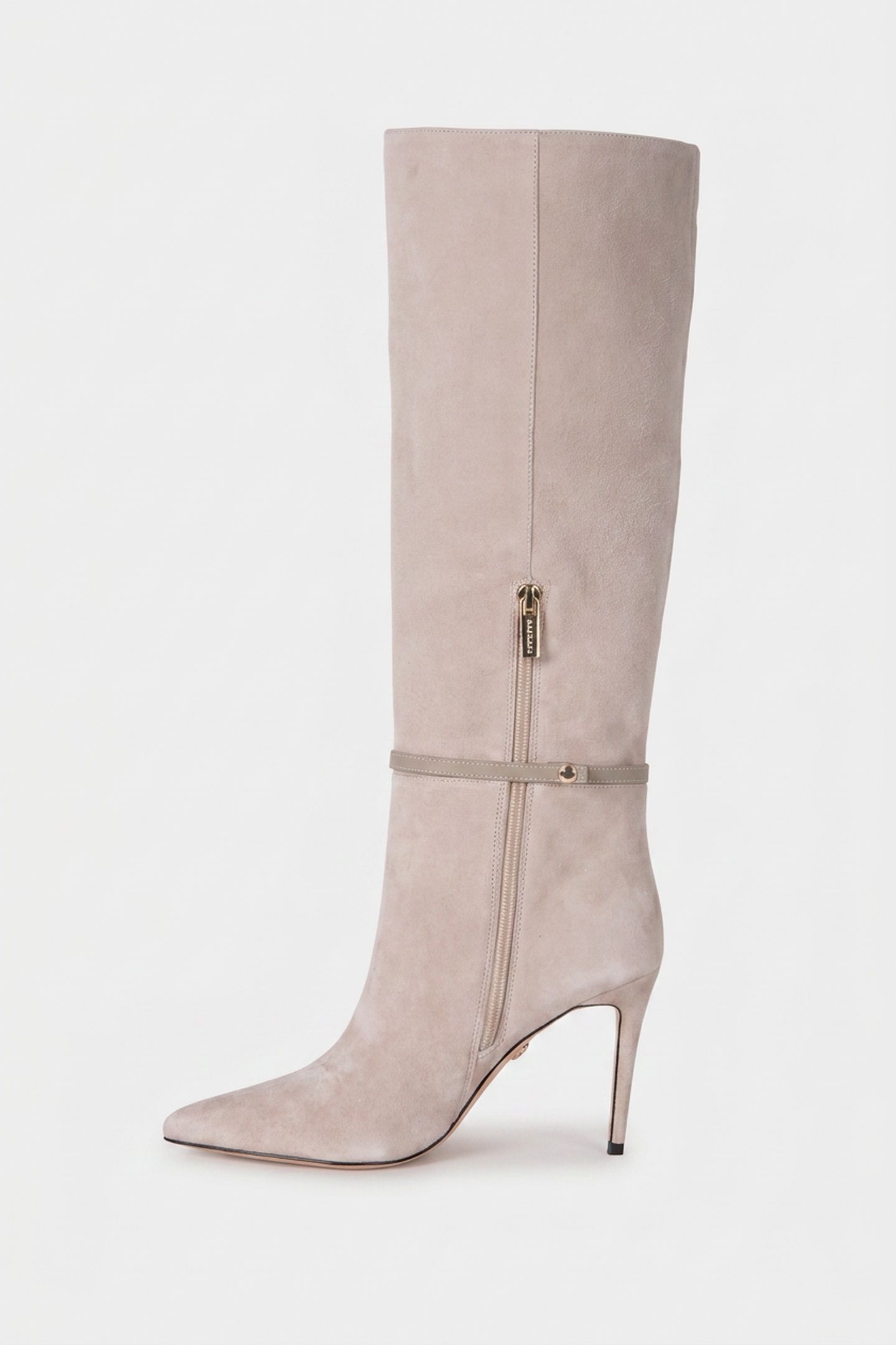 TUBULAR SHAFT BOOT VELVET TAUPE SUEDE 3