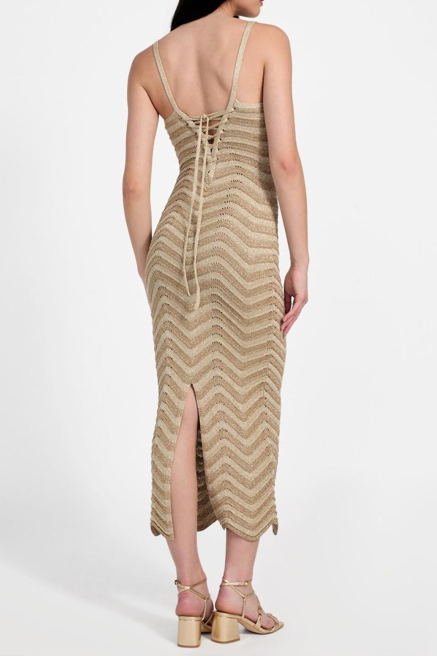 SL VERA CHEVRON LACE NATURAL/GOLD MULTI S 4