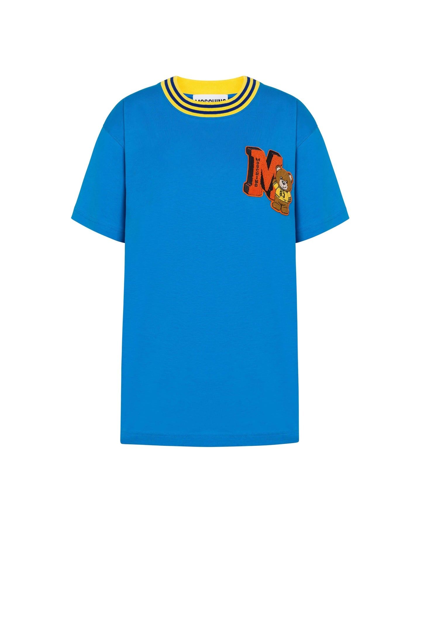 VARSITY TEDDY BEAR ORGANIC JERSEY T-SHIRT BLUE 3