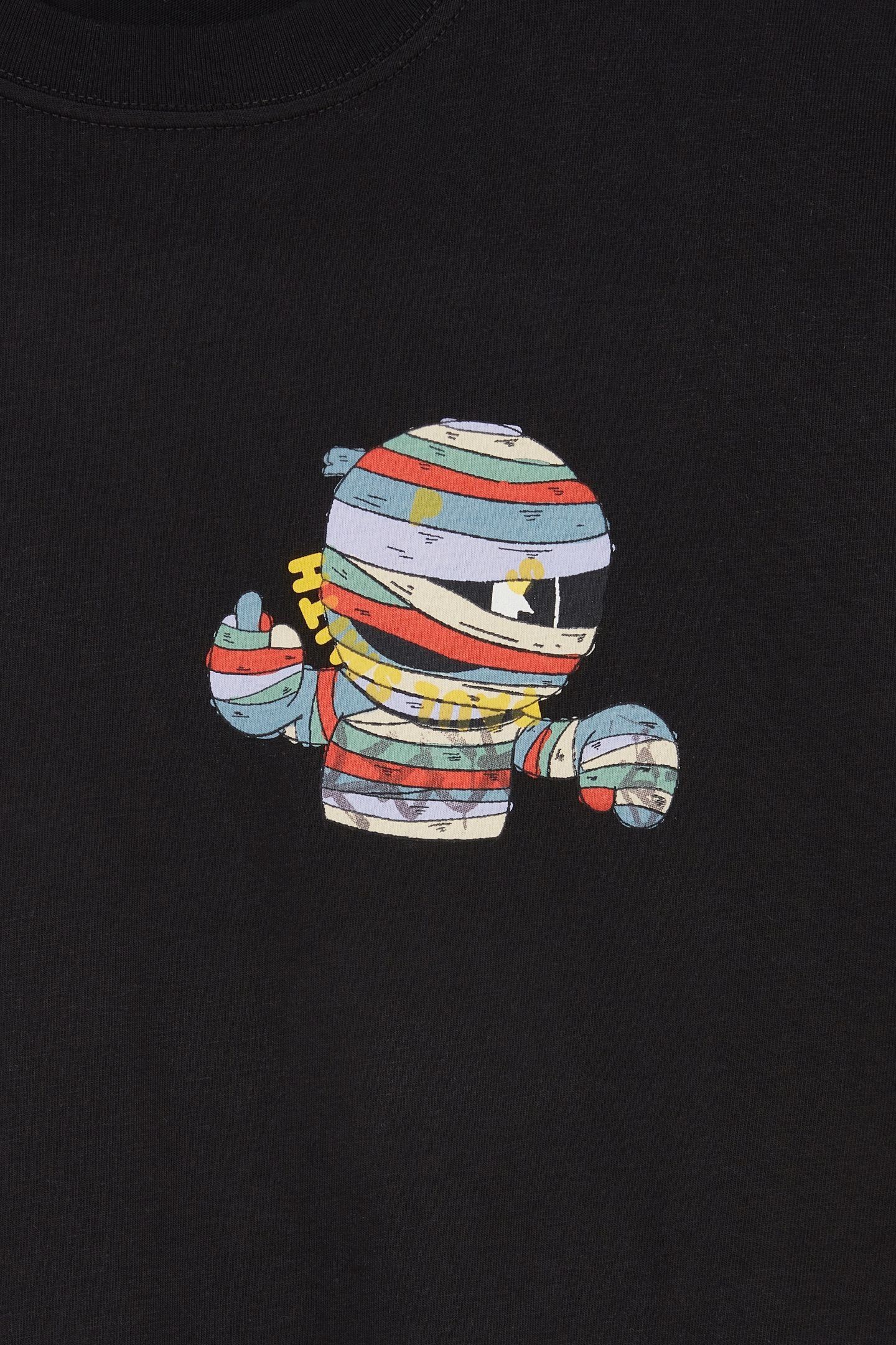 MENS REG FIT T SHIRT MUMMY HAPPY BLACK 2