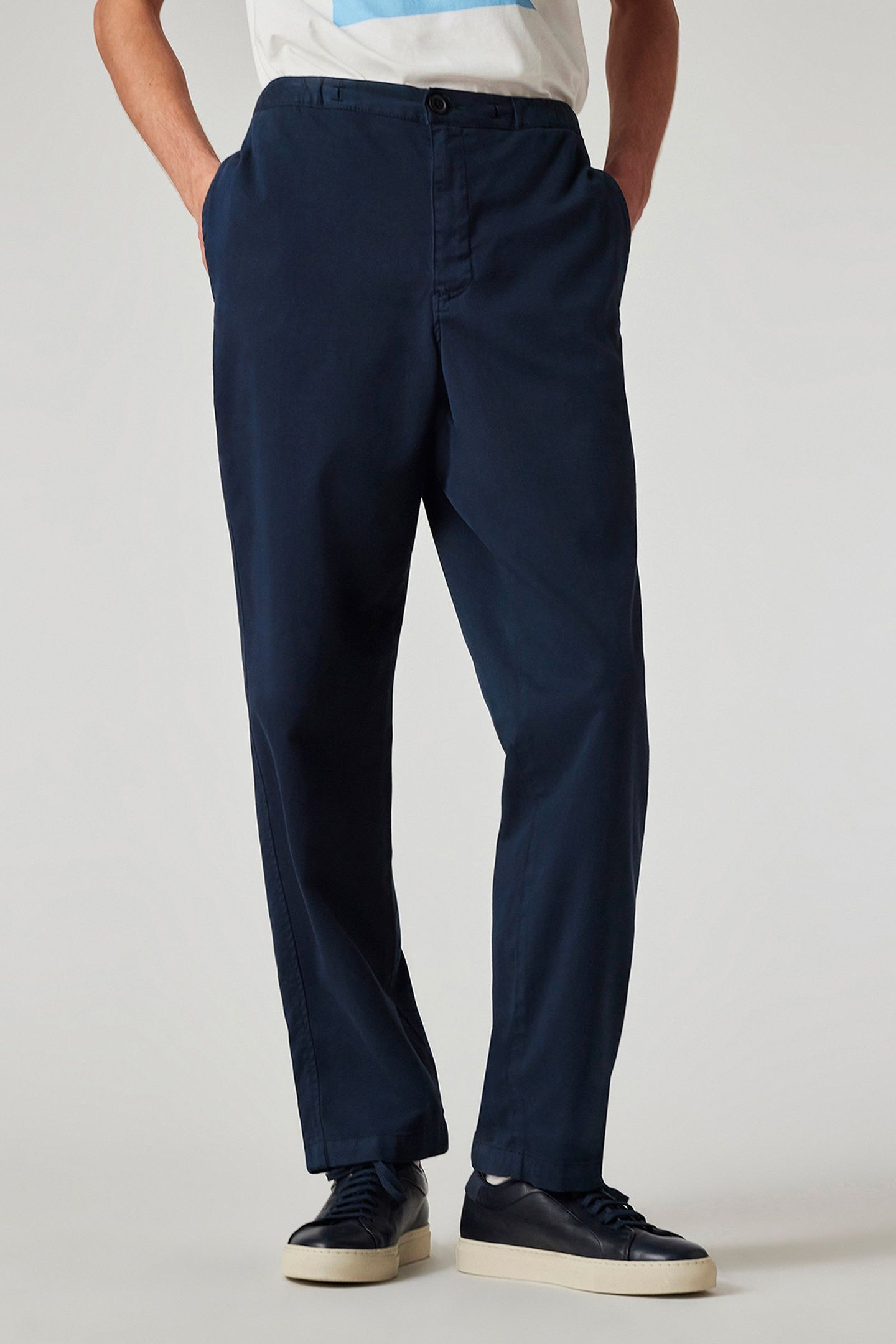 MENS DRAWSTRING TROUSER VERY DARK NAVY 1