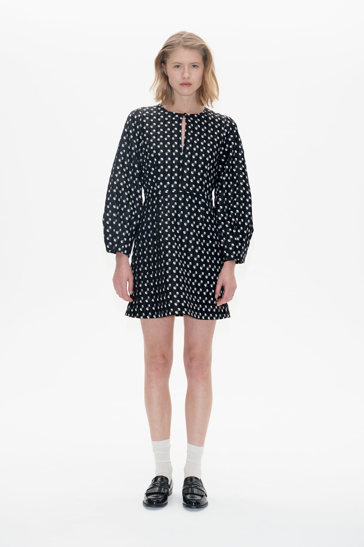 AFIFA DRESS BLACK JACQUARD DOT 1