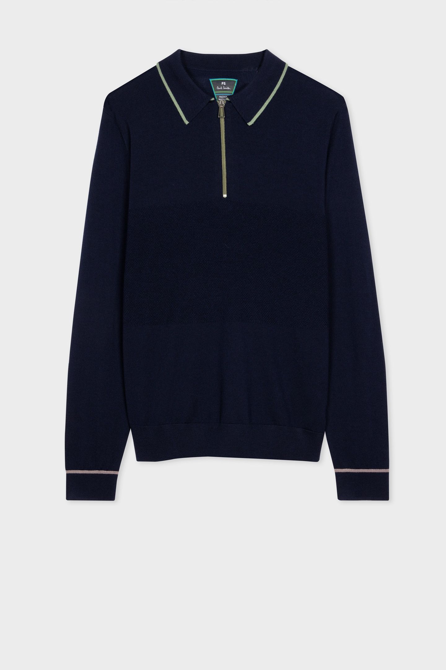 MENS SWEATER ZIP NECK VERY DARK NAVY 4