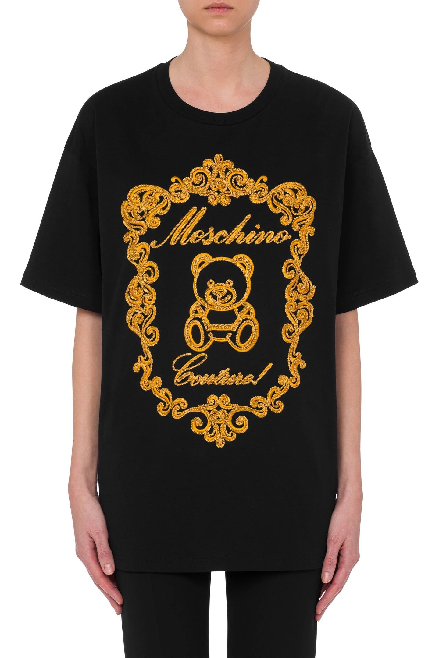 TEDDY EMBROIDERY ORGANIC JERSEY T-SHIRT BLACK 1