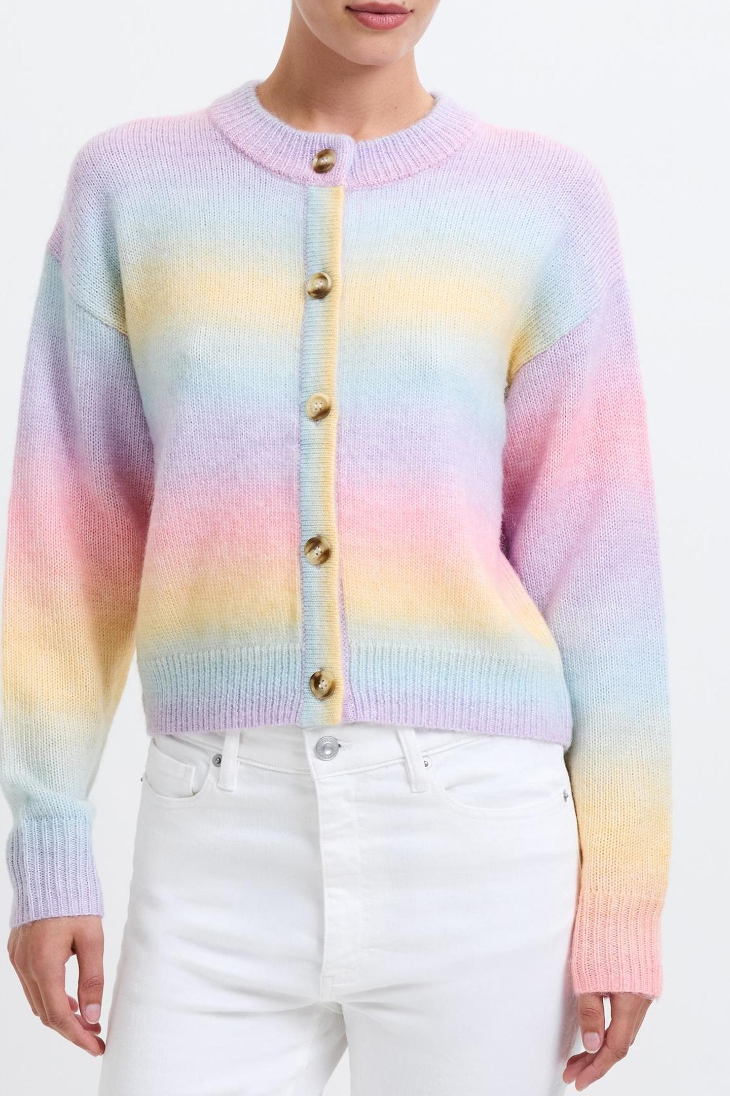 SPACE DYE BUTTON CARDIGAN RAINBOW MULTI 1