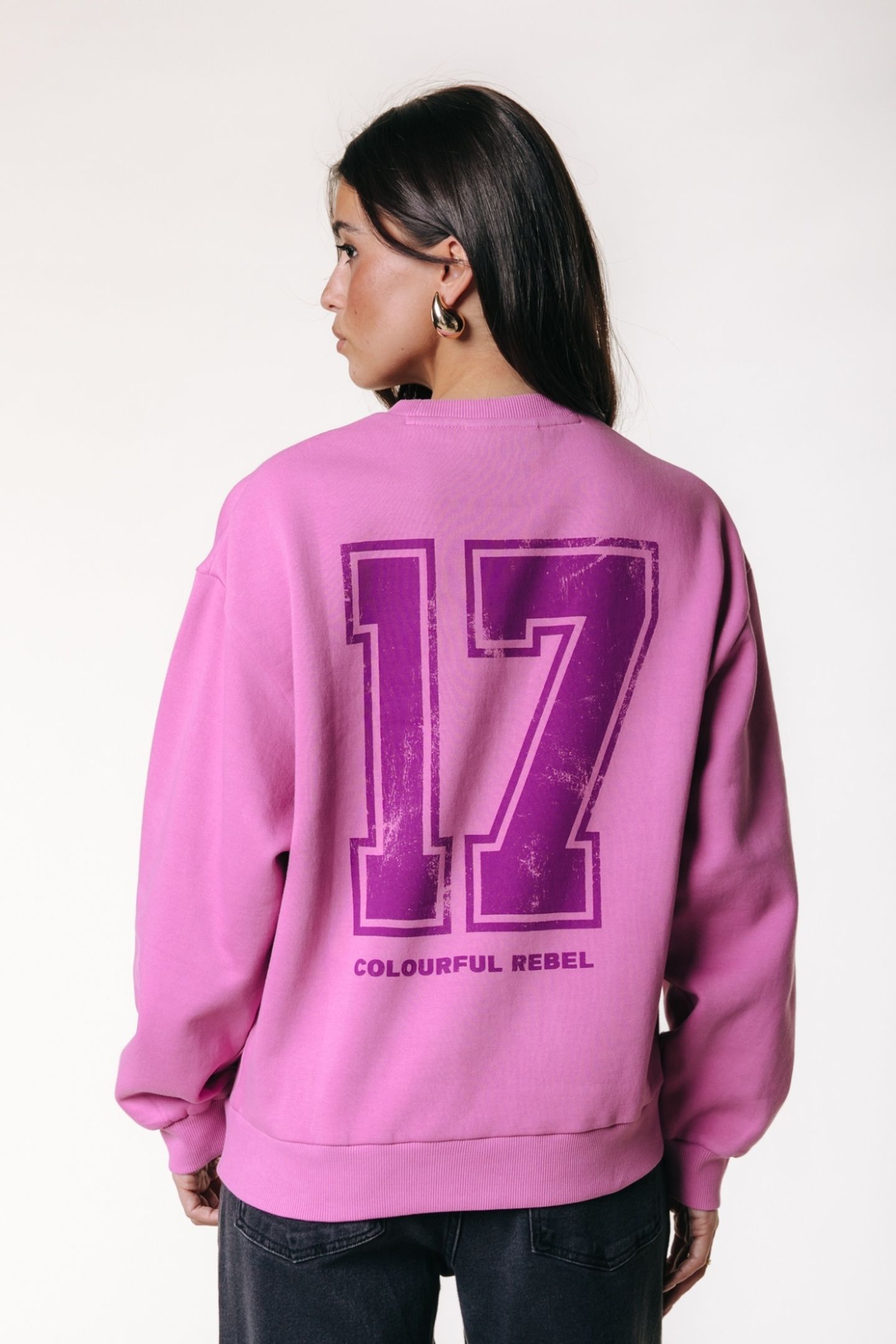 COLOURFUL REBEL NO17 DROPPED SHOULDER SWEAT CANDY PINK 2